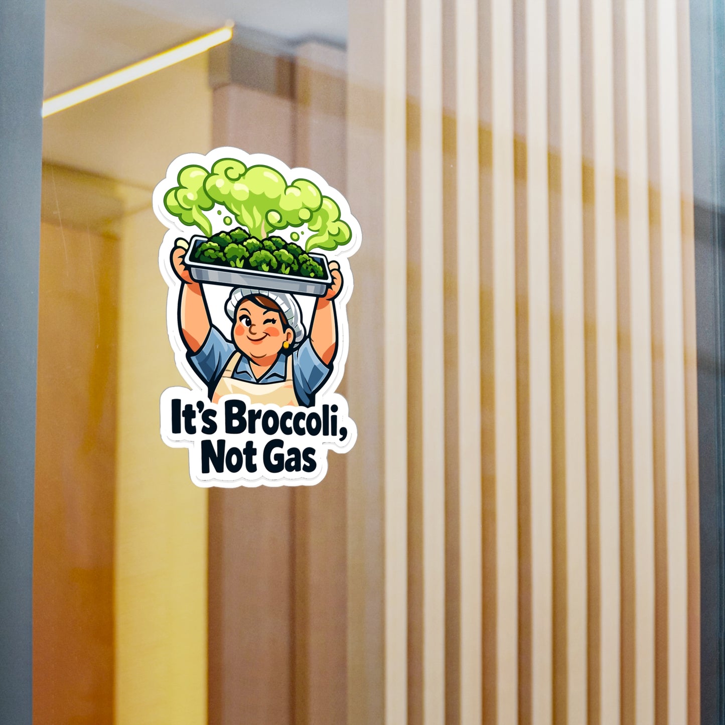 Lunch Lady Sticker It's Broccoli, Not Gas Funny School Canteen Decals Waterproof Vinyl for Laptop Water Bottle