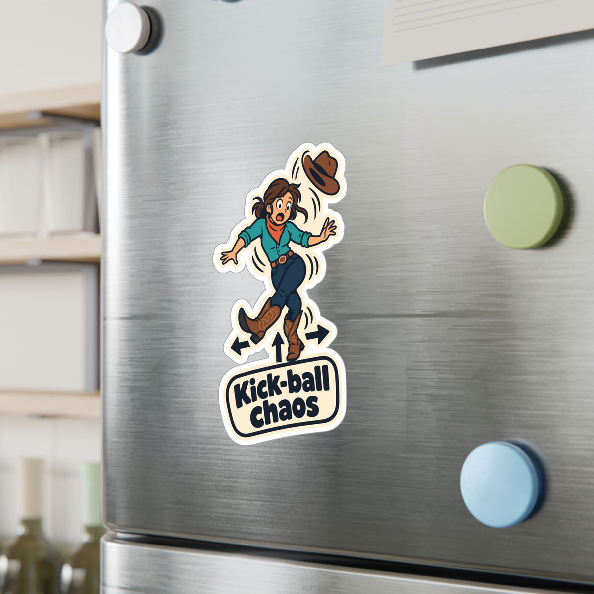 Line Dance Sticker – Kick-ball Chaos Decals for the Country Dancer, Western Style for Laptop and Water Bottle