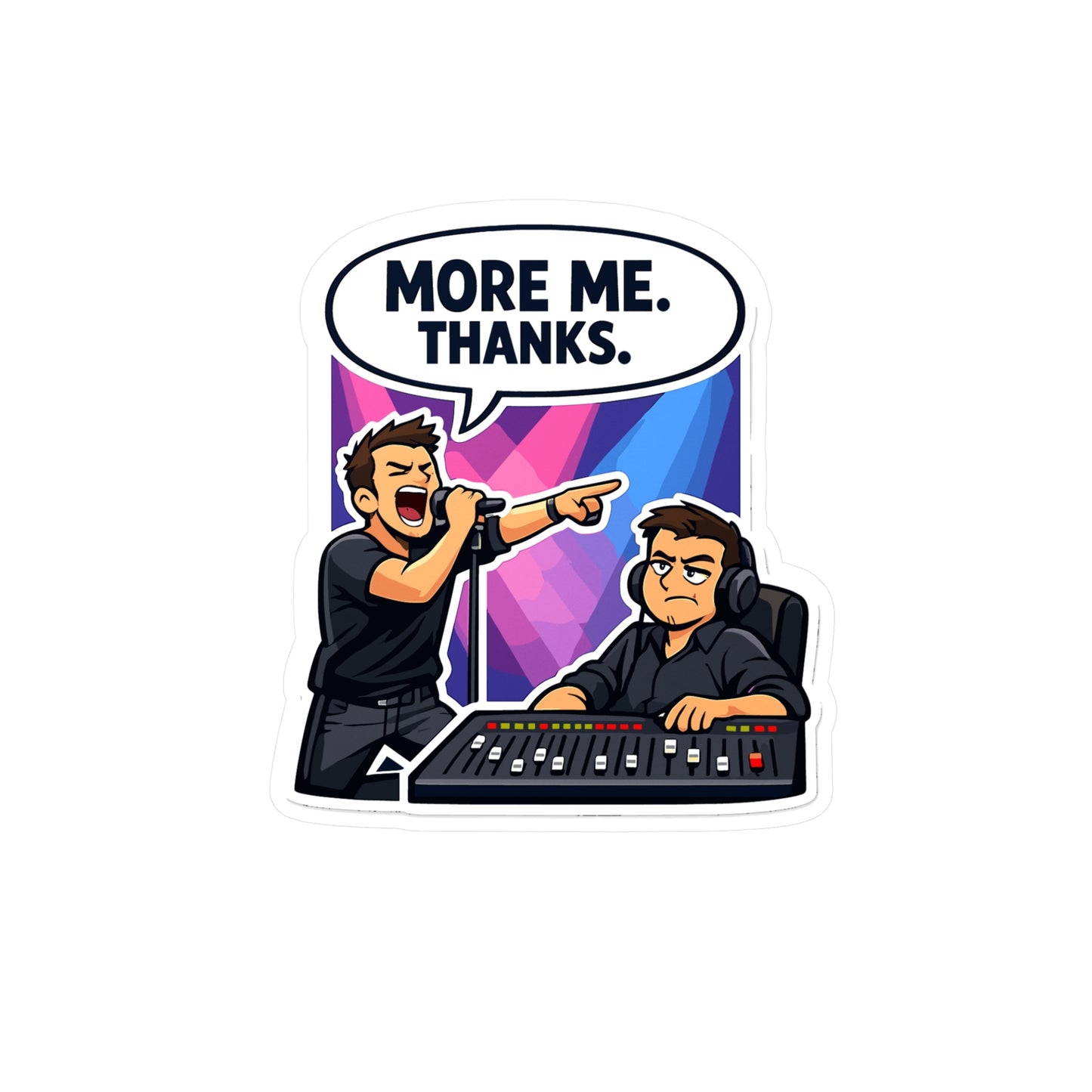 Audio Engineer Sticker More ME. Thanks. Funny Sound Engineer Vinyl Sticker Decals Waterproof for Laptop, Water Bottle Audio Technician Gift