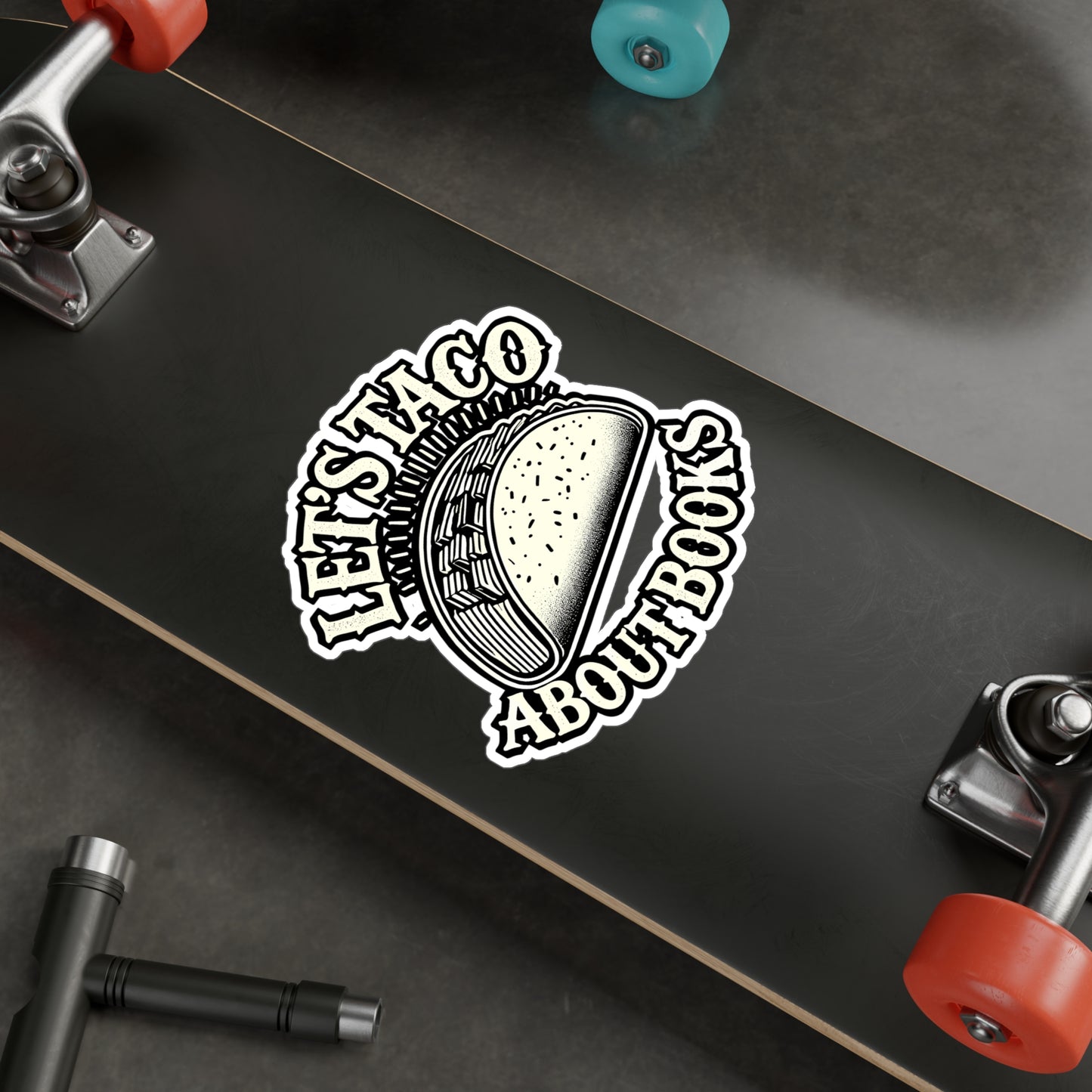 Let's Taco About Books – Funny Reading Sticker for Laptop, Car Window & Water Bottle | Book Lover Vinyl Decal Gift