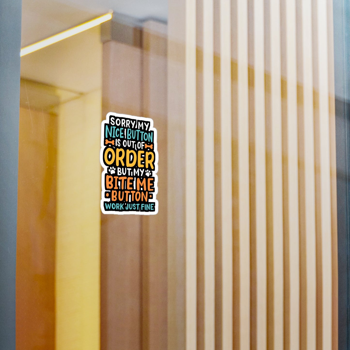 My Nice Button Is Out Of Order - Chihuahua Sticker for Laptop Sticker. Water Bottle Sticker, Vinyl Chiweenie Decal - Chihuahua Gift