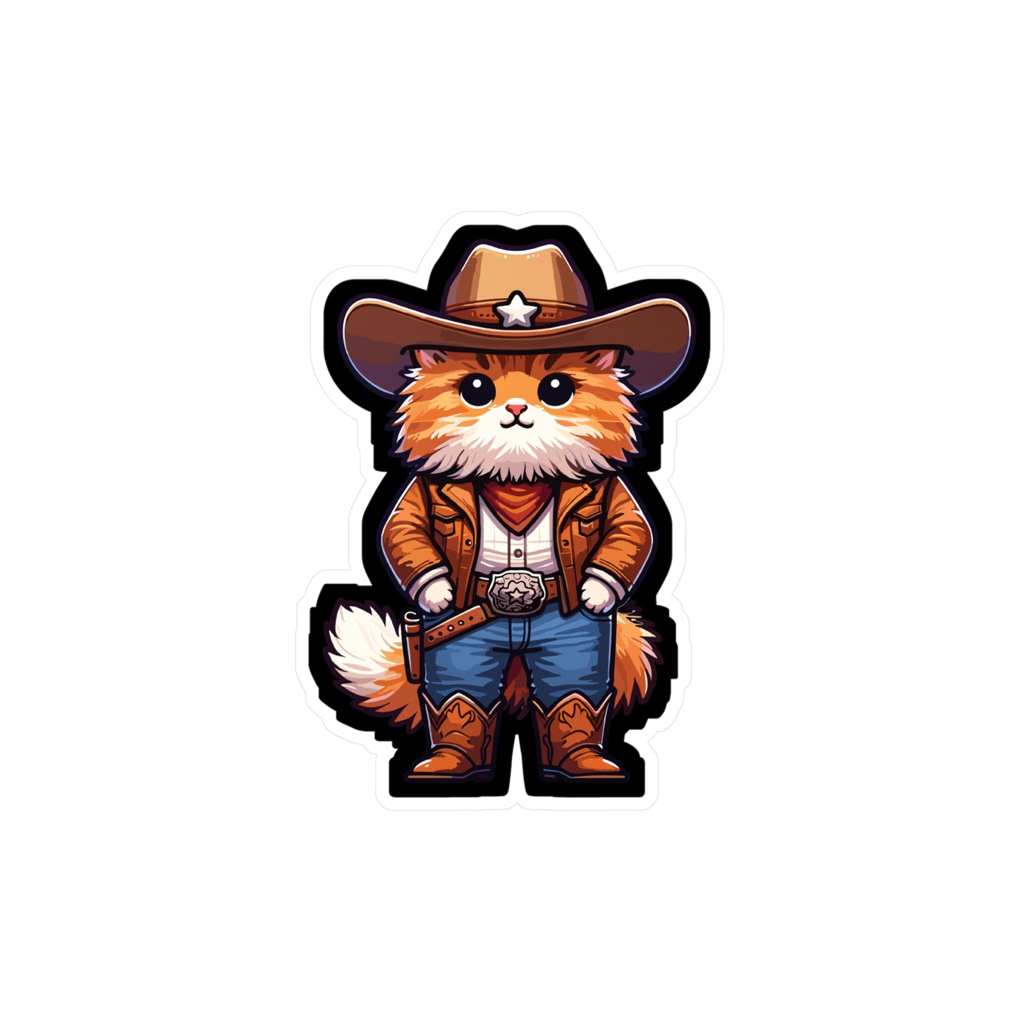 Cowboy Cat - Cowboy Sticker for Car Window Laptop Sticker. Water Bottle Sticker, Vinyl Cat Decal, Western Sticker - Cowboy Gift