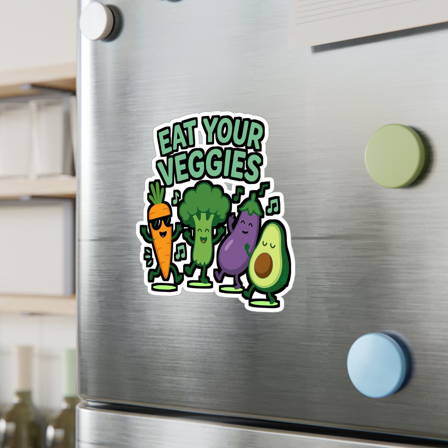 Eat Your Veggies - Vegan Sticker for Laptop, Water Bottle - Funny Gift for Plant Based Diet, Vegans, Friends
