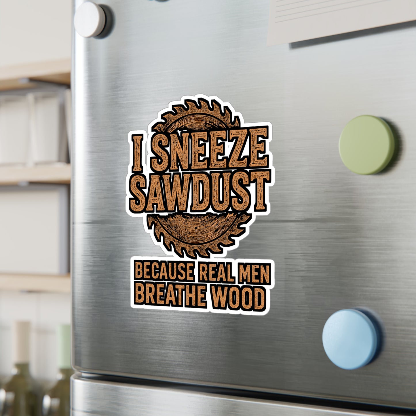 I Sneeze Sawdust – Carpenter Sticker for Laptop or Water Bottle | Vinyl Hammer Decal, Woodworking Gift