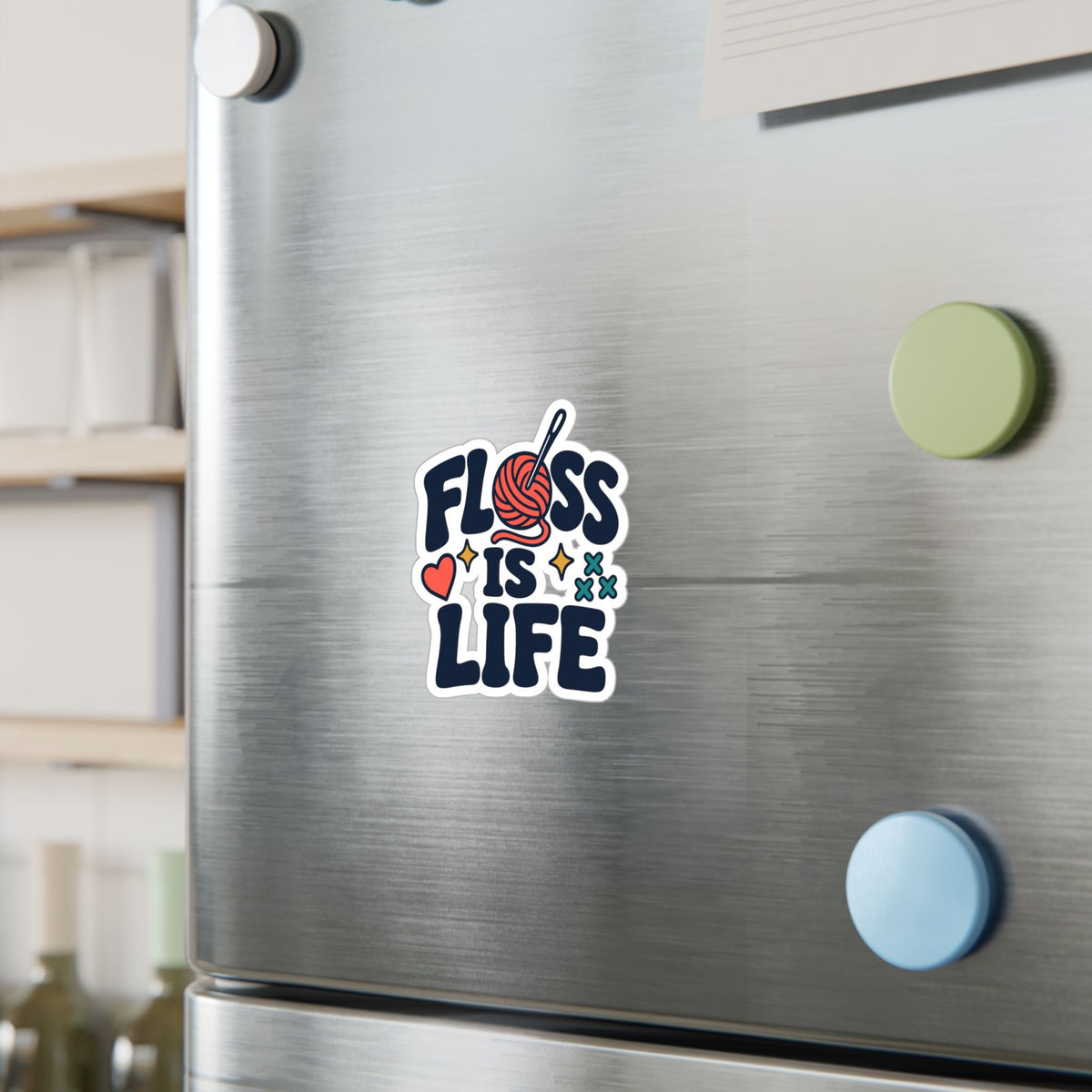 Embroidery Sticker - Floss is Life Decals for Needlework and Stitching Fans - Crafting Decor for Laptops & Water Bottles