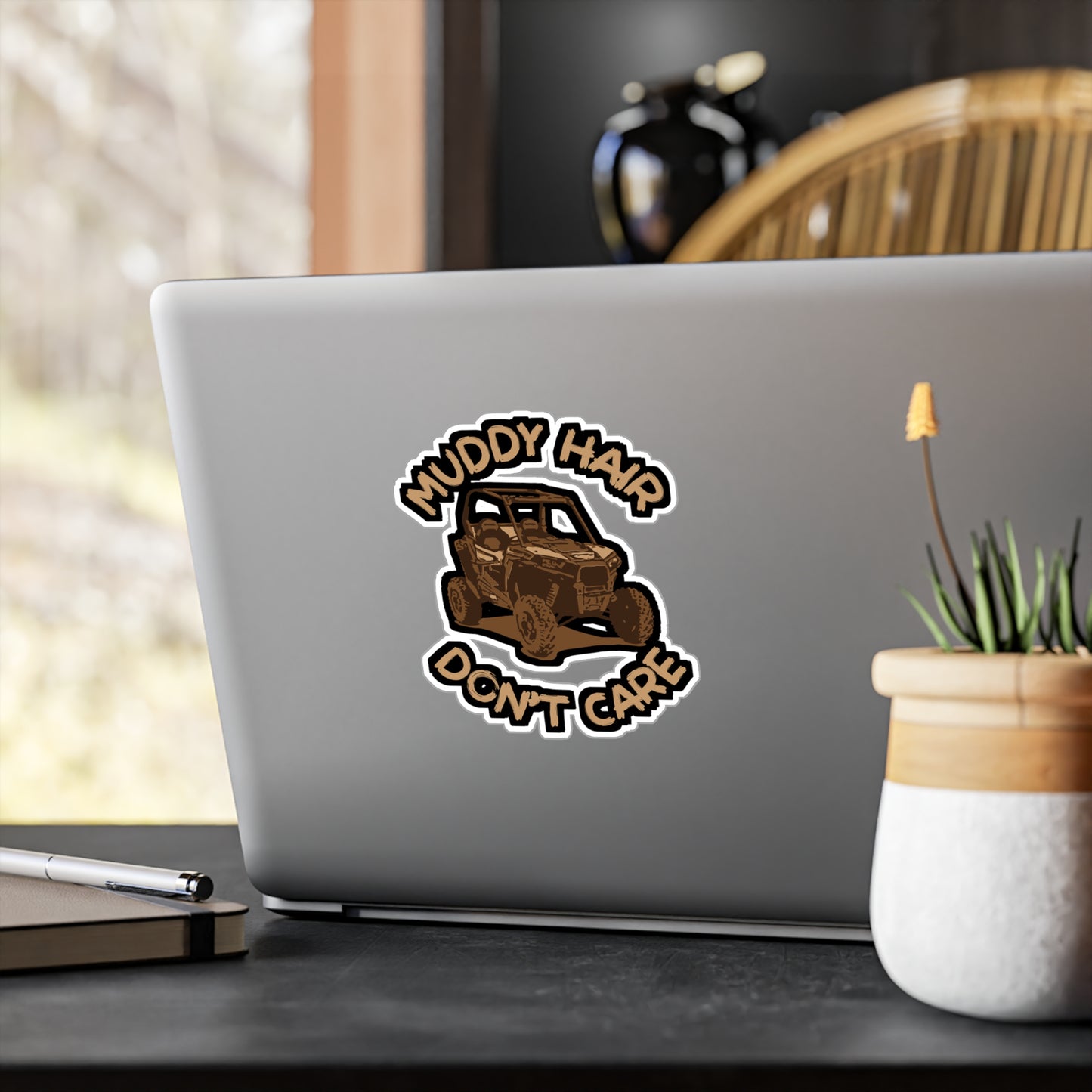 Muddy Hair Don't Care - ATV Sticker for Car Window Laptop Sticker. Water Bottle Sticker, Vinyl Quad Decal, Mudding Sticker - ATV Gift