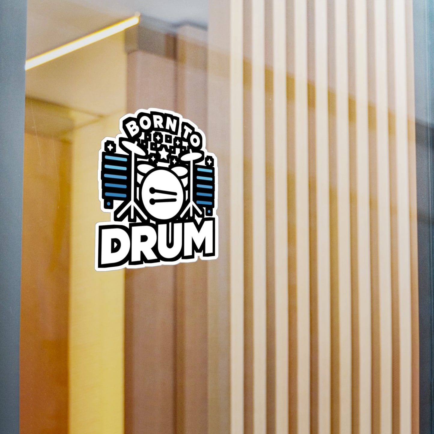 Born to drum  - Audio-engineer Sticker for Laptop Sticker. Water Bottle Sticker, Vinyl Monitor Decal - Audio-engineer Gift