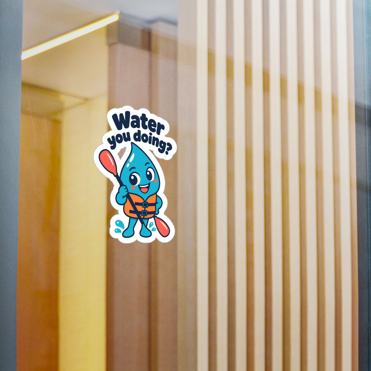 Kayak Sticker "Water you doing?" – Funny Kayaking and Rowing Decals for a Kayaker's Laptop or Water Bottle