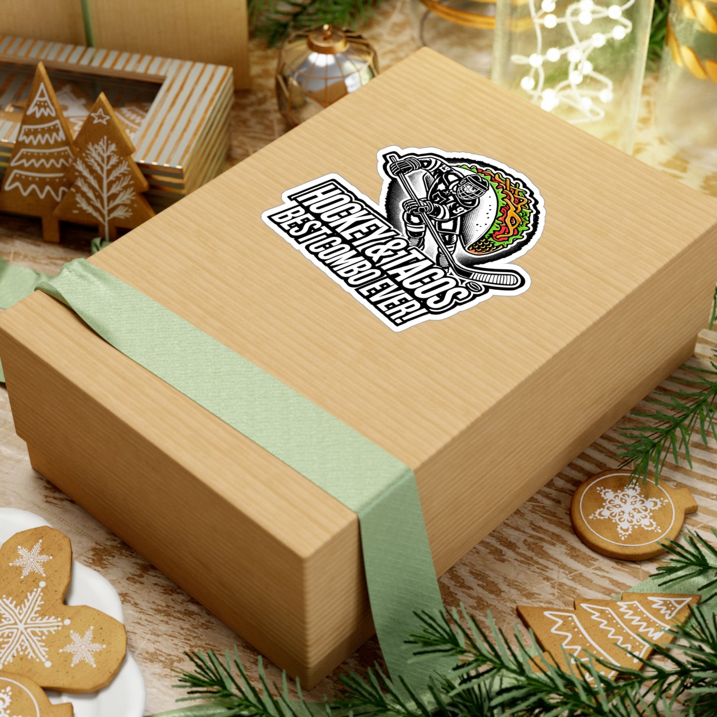 Hockey And Tacos – Vinyl Decal for Car Window, Laptop, or Water Bottle | Funny Hockey Gift for Fans