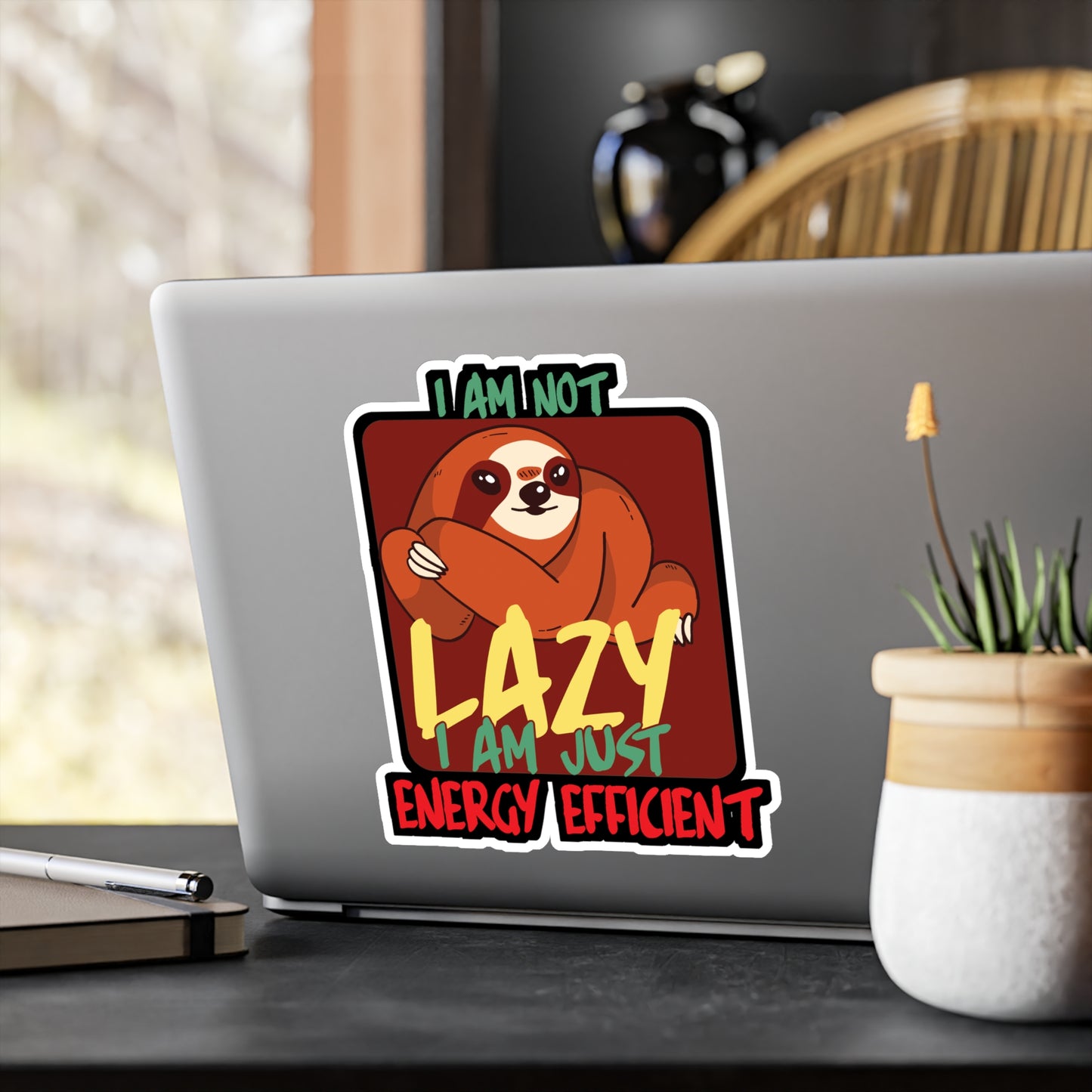 I am not lazy i am just energy efficient - Sloth Sticker for Laptop Sticker. Water Bottle Sticker, Vinyl Cute Decal - Sloth Gift