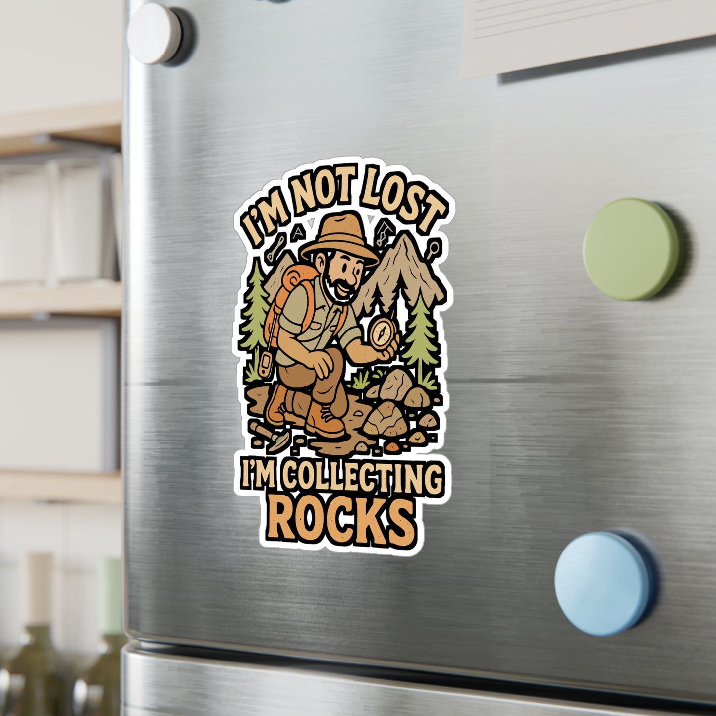 I'm Not Lost I'm Collecting Rocks – Geology Sticker for Laptop, Water Bottle & Car | Vinyl Geologist Decal | Rockhound Gift Idea