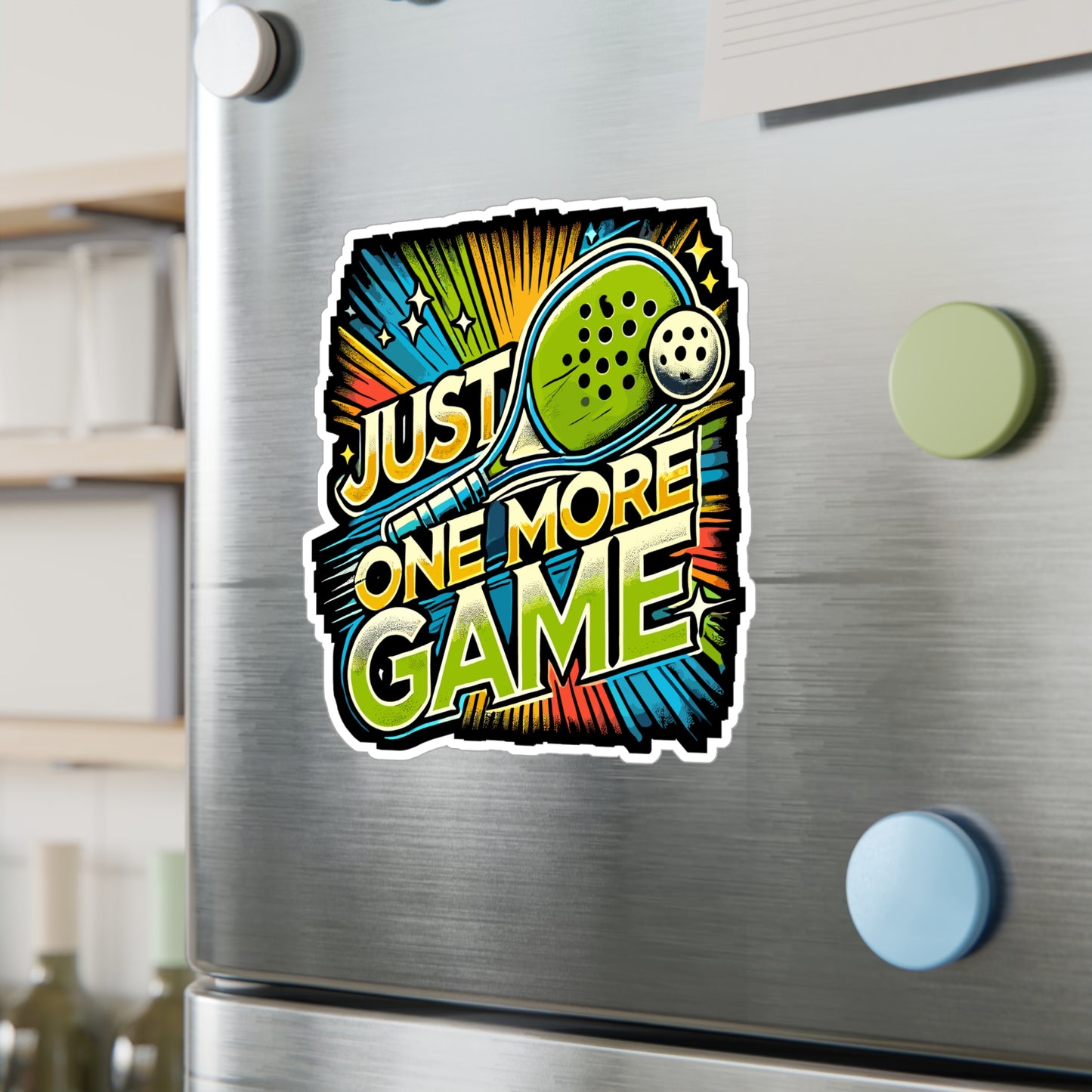 Just One More Game - Pickleball Sticker for Laptop Sticker. Water Bottle Sticker, Vinyl Dink Decal - Pickleball Gift