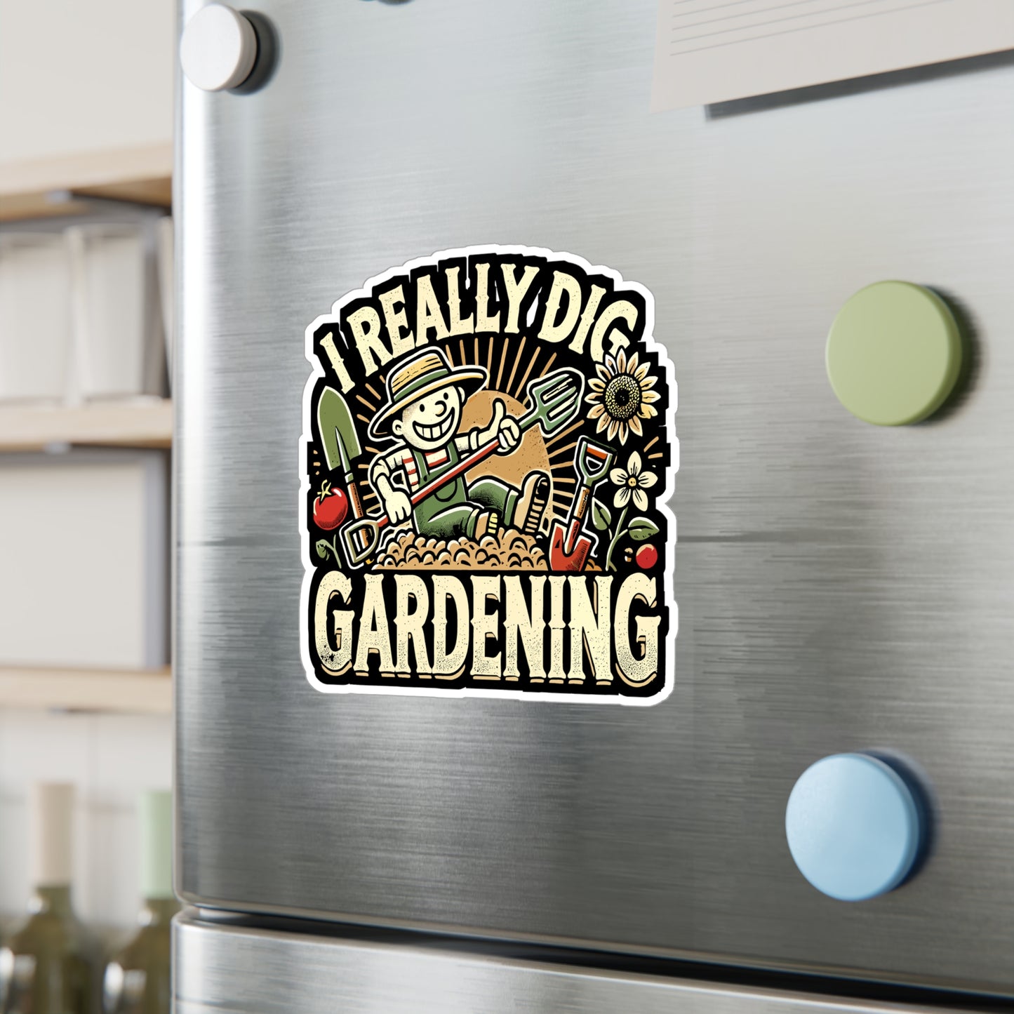 I Really Dig Gardening - Gardening Sticker for Laptop Sticker. Water Bottle Sticker, Vinyl Plants Decal - Gardening Gift