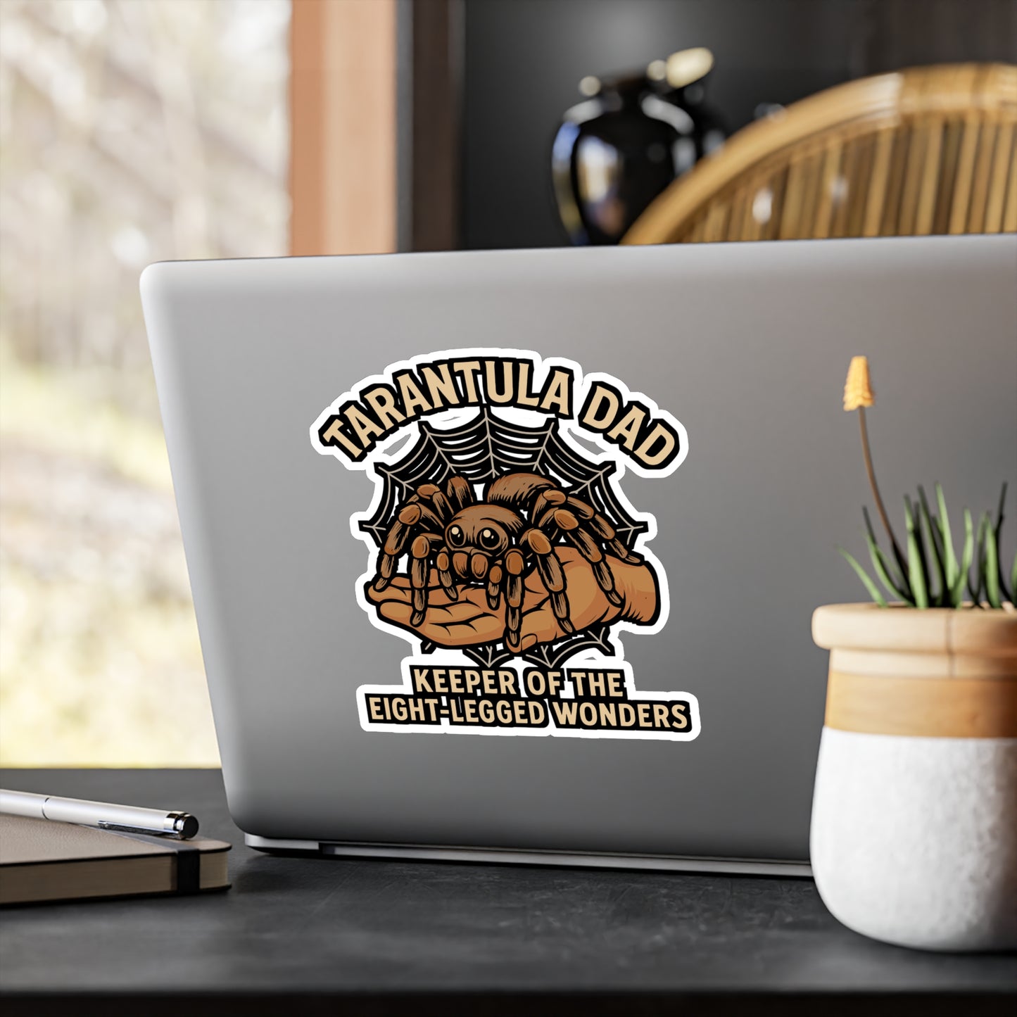 Tarantula Dad Keeper of the Eight-Legged Wonders – Spider Sticker for Laptop or Water Bottle | Funny Exotic Pet Owner Gift | Vinyl Tarantula Decal