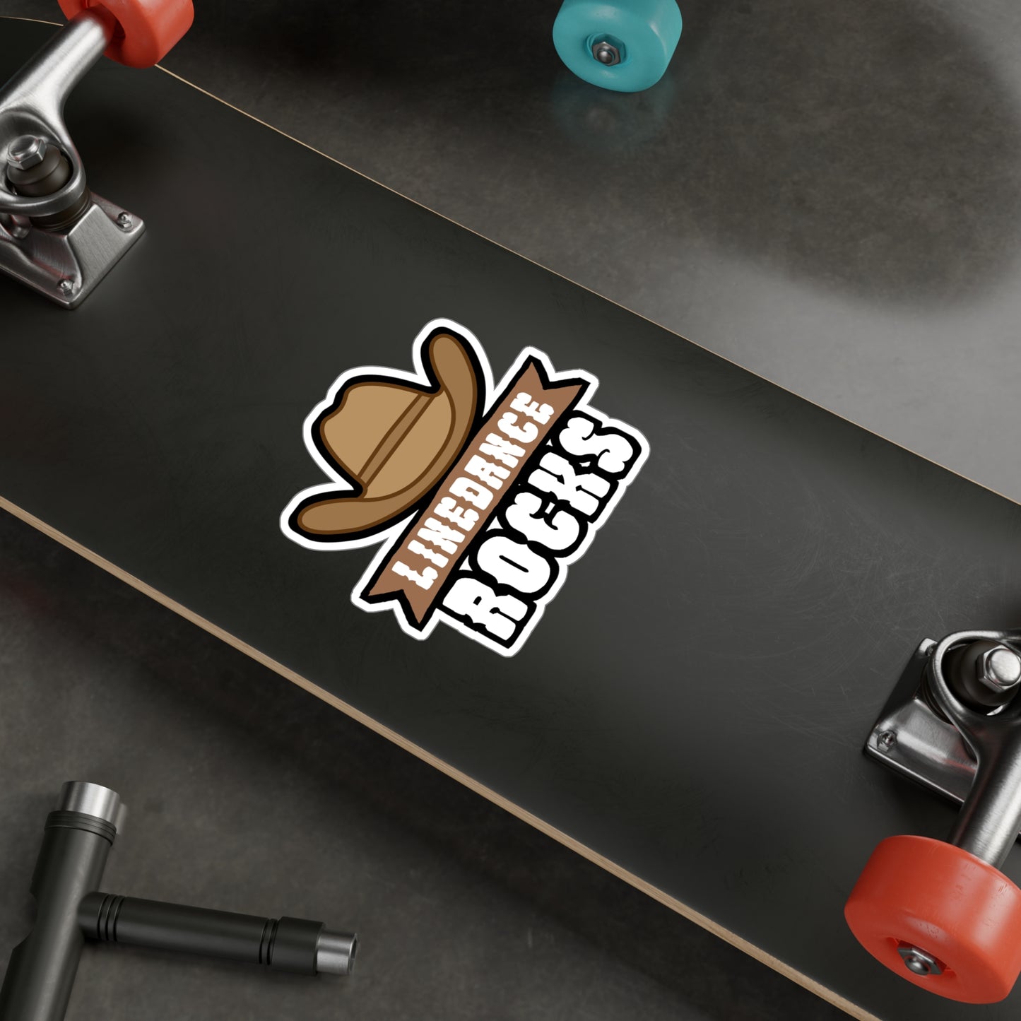 Linedance rocks - Cowboy hat Sticker for Wall, Laptop, Window, Truck, Car Cowboy hat Gift Vinyl Step Decal Sticker