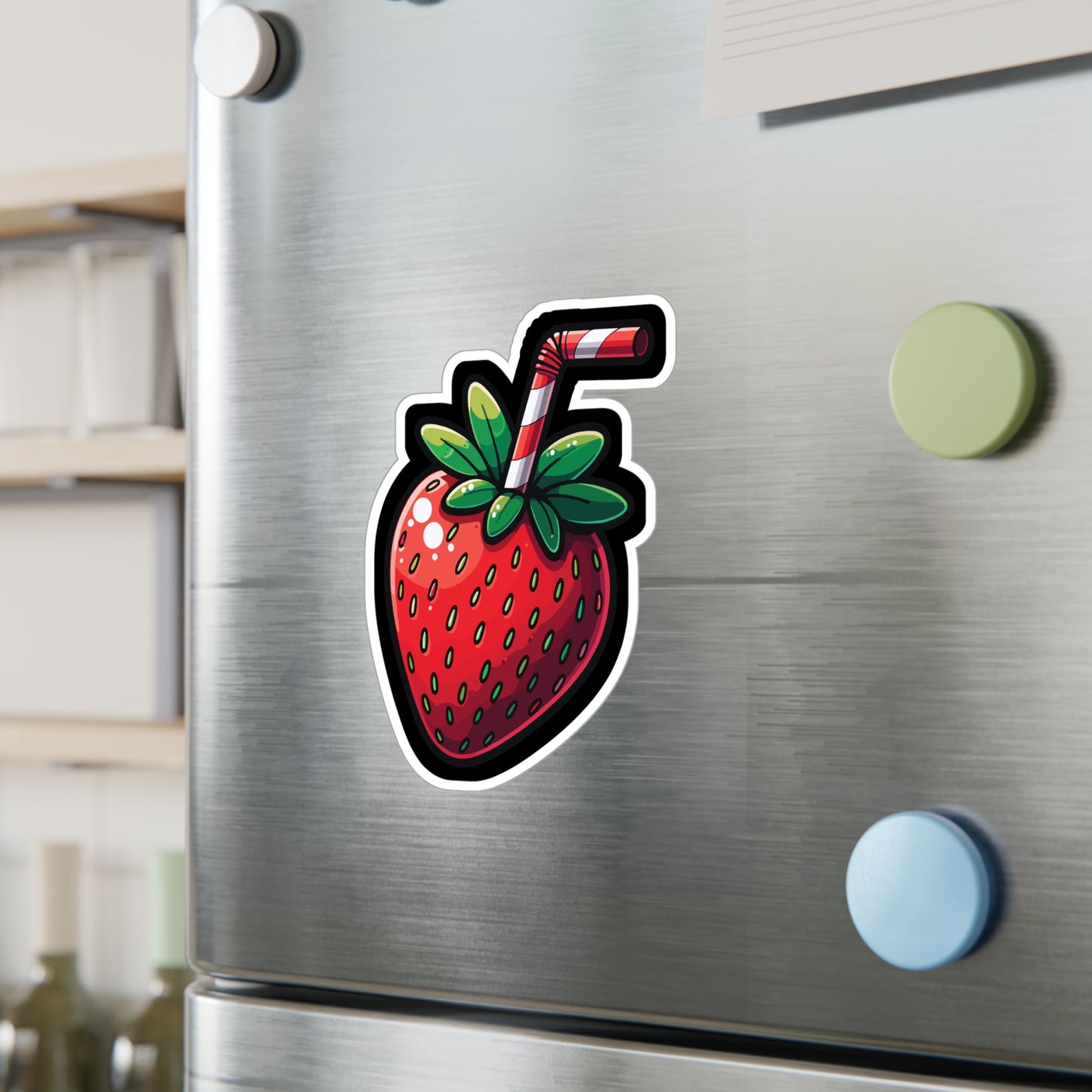 Strawberry Shake - Strawberry Sticker for Laptop Sticker. Water Bottle Sticker, Vinyl Fruits Decal - Strawberry Gift