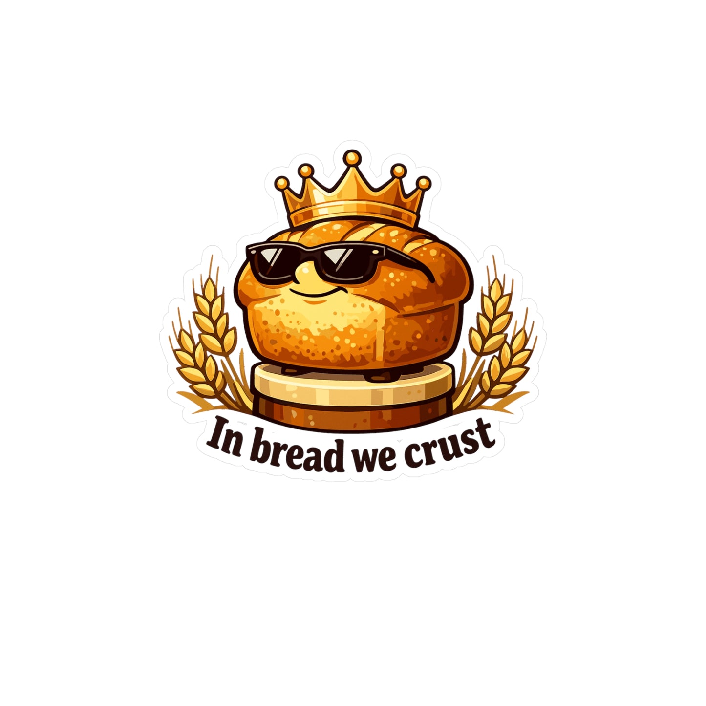 Baking Sticker "In Bread We Crust" Funny Sourdough Baker Decals Waterproof Vinyl for Laptop Water Bottle Humor