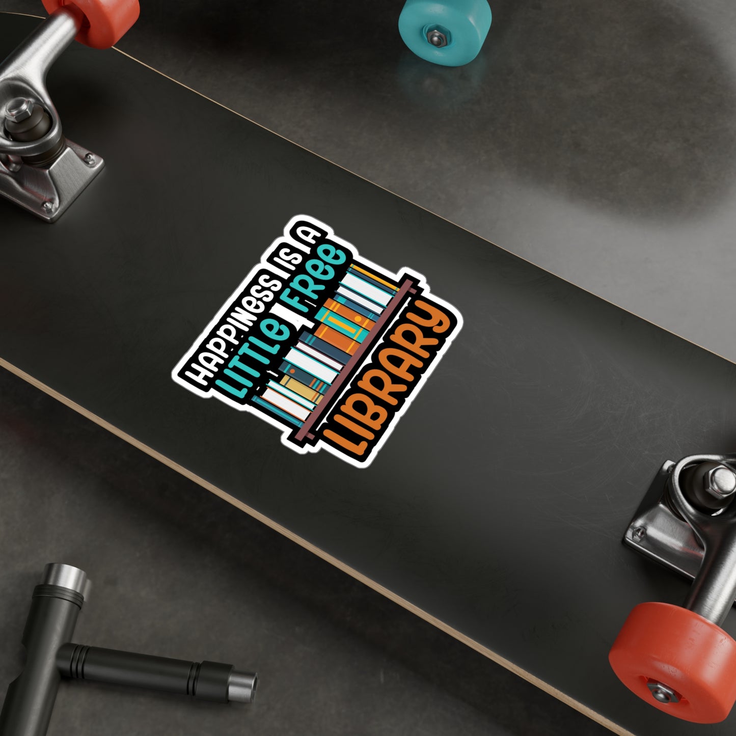 Happiness is a little free library - Author Sticker for Wall, Laptop, Window, Truck, Car Author Gift Vinyl Writer Decal Sticker