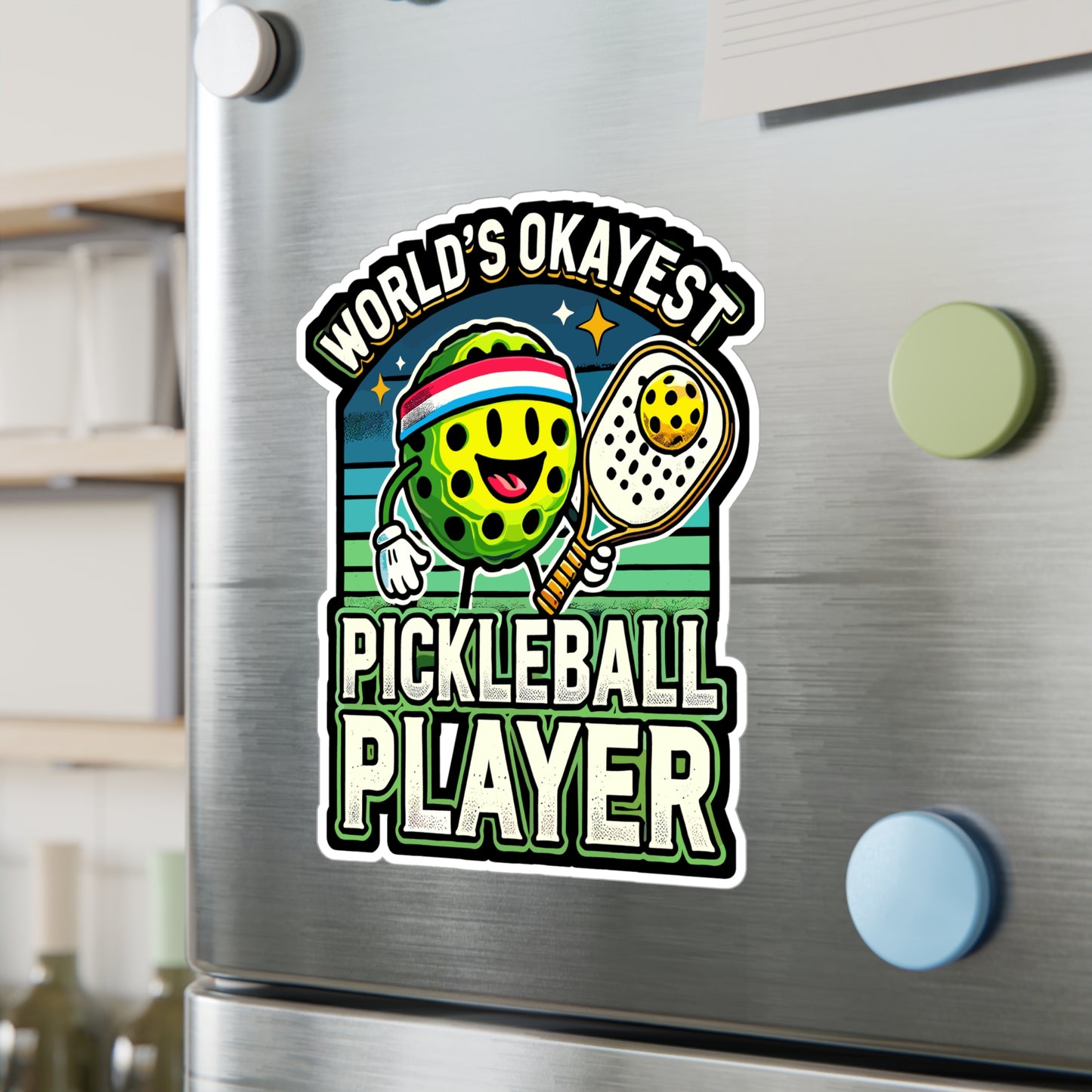 World's Okayest Pickleball Player - Pickleball Sticker for Laptop Sticker. Water Bottle Sticker, Vinyl Dink Decal - Pickleball Gift