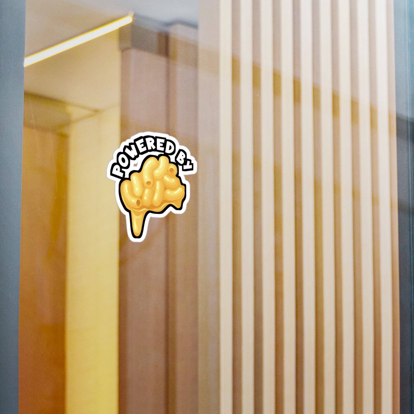 Powered by Mac & Cheese - Macaroni Sticker for Laptop Sticker. Water Bottle Sticker, Vinyl Mac Decal - Macaroni Gift