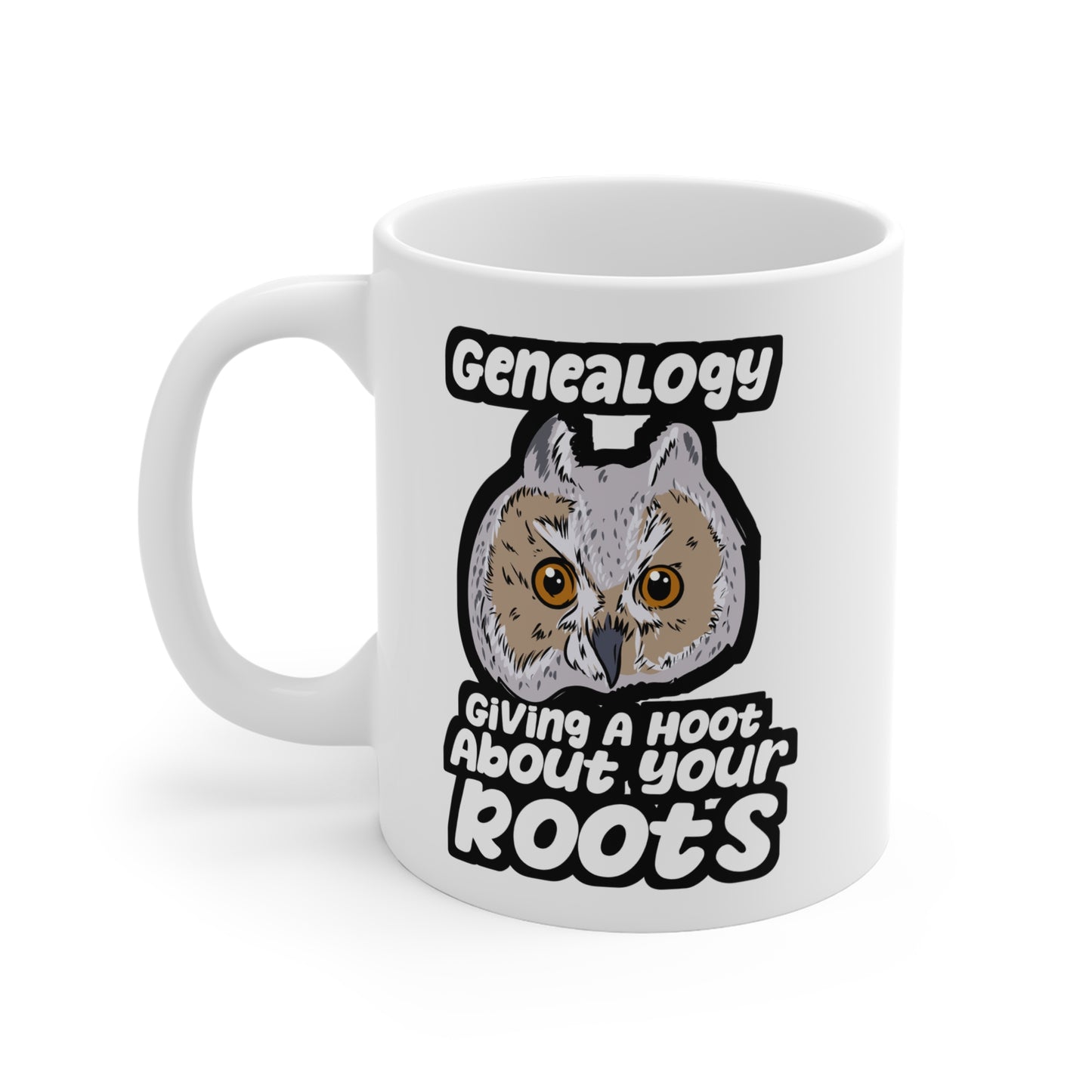 Genealogy Giving A Hoot About Your Roots - Genealogist Mug for Coffee 11oz. Genealogist Cup, White ceramic, Genealogy Mug - Genealogist Gift