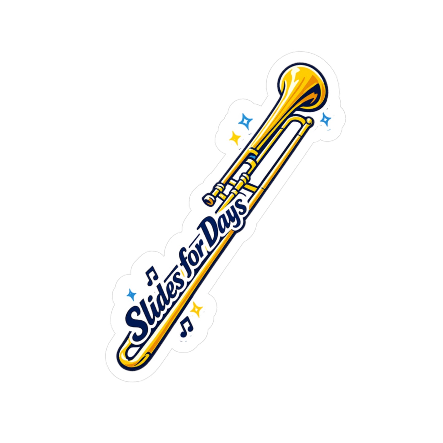 Marching Band Sticker "Slides for Days" Waterproof Vinyl Decals for Laptop & Water Bottle, Drummer, Band Director, Mellophone