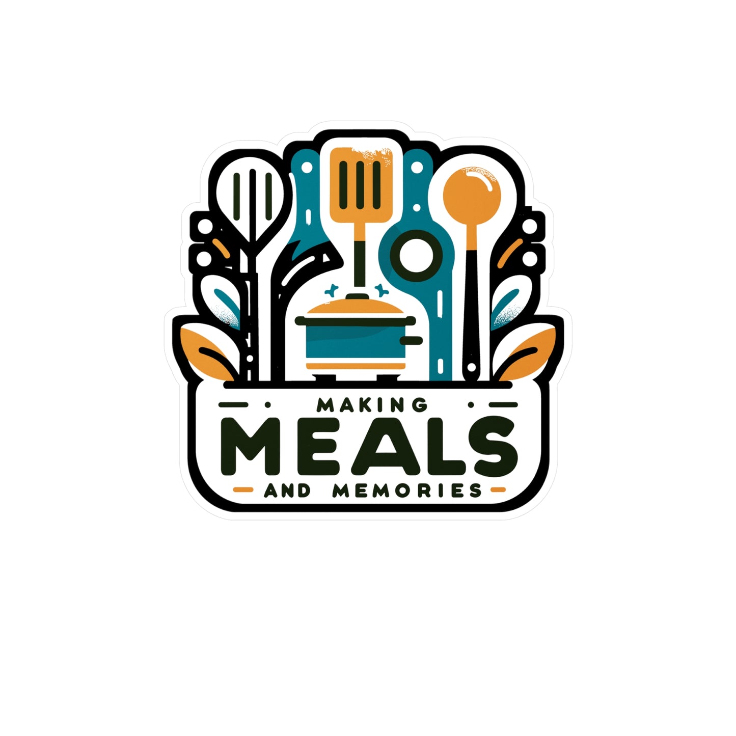 Making meals and memories - Lunch lady Sticker for Laptop Sticker. Water Bottle Sticker, Vinyl Lunch Decal - Lunch lady Gift