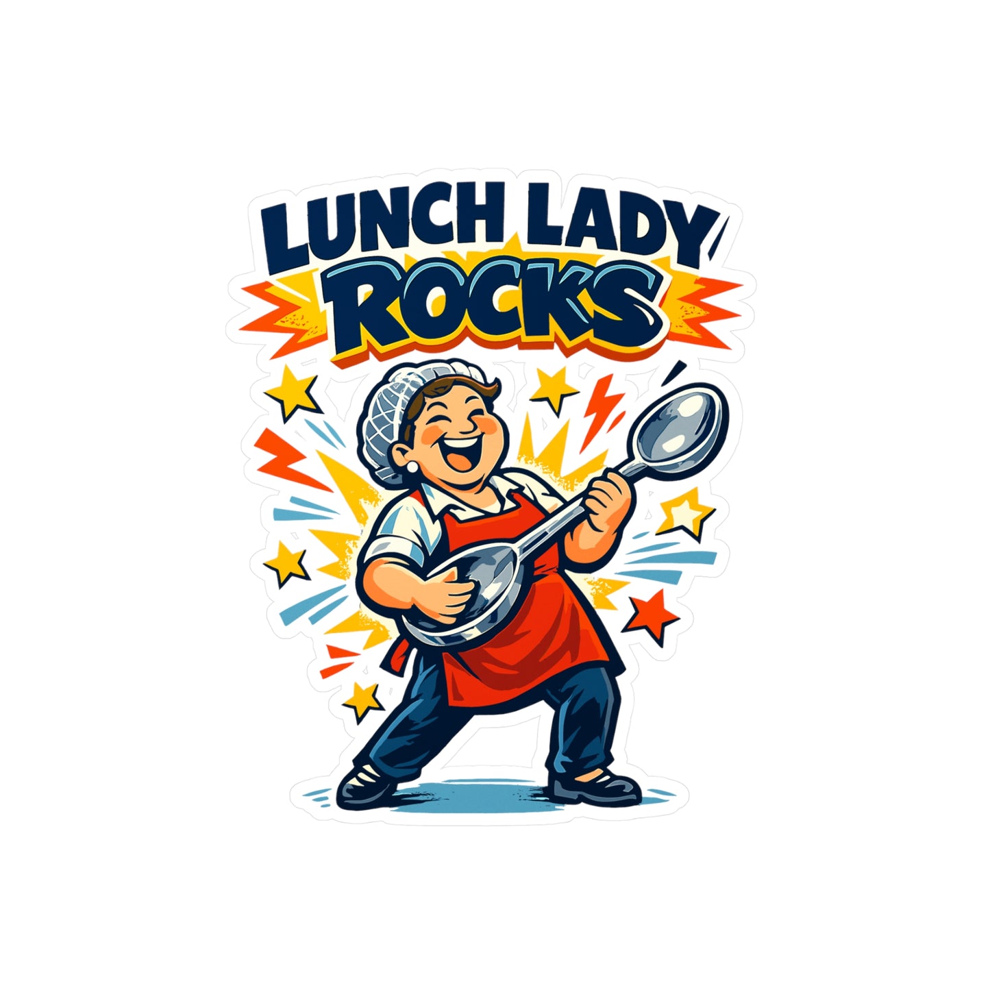 Lunch Lady Sticker Lunch Lady Rocks Cute School Canteen Vinyl Waterproof Decals for Laptop Water Bottle