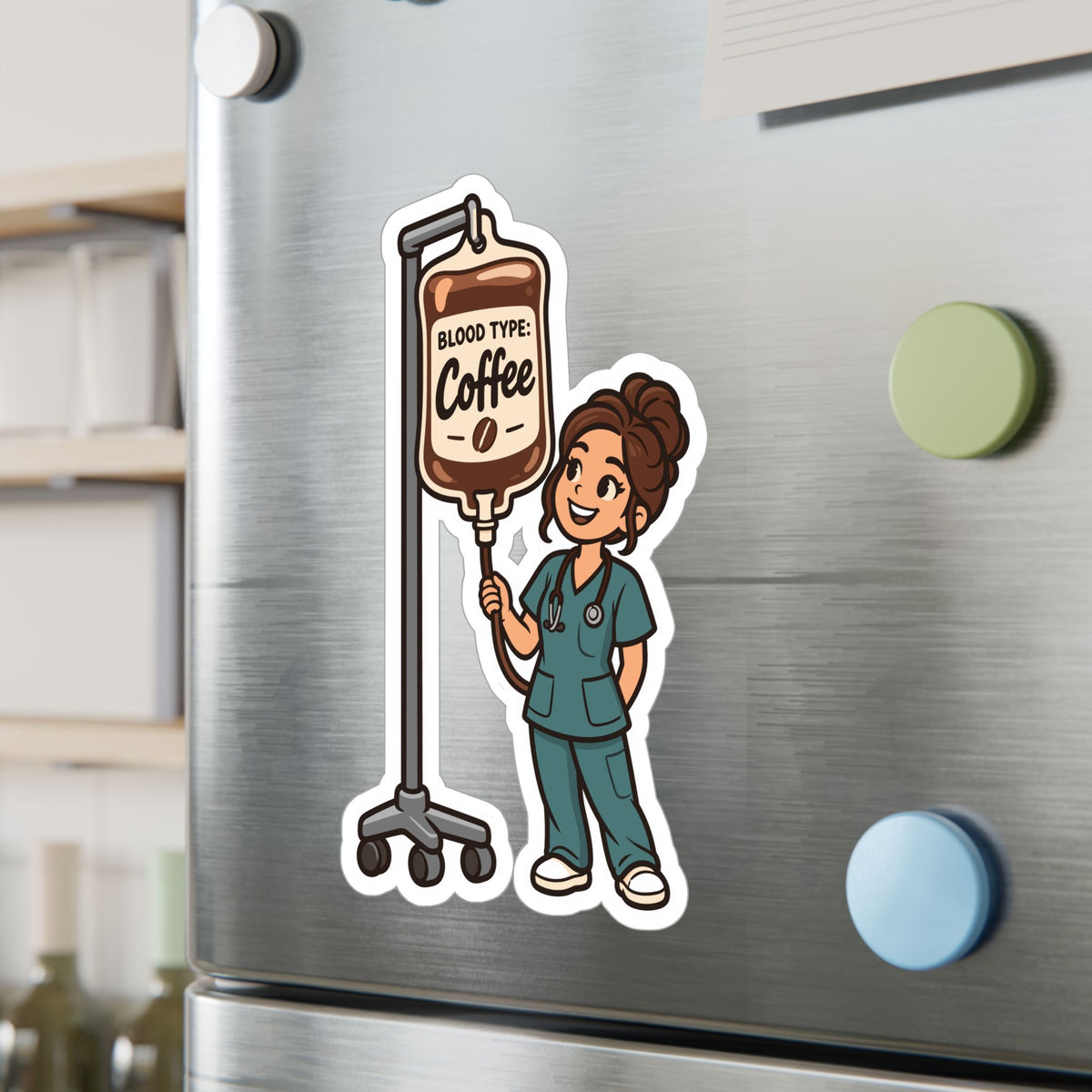 Nurse Sticker – Blood Type: Coffee Vinyl Decals for Laptop and Water Bottle, Nursing Student Graduation Gift