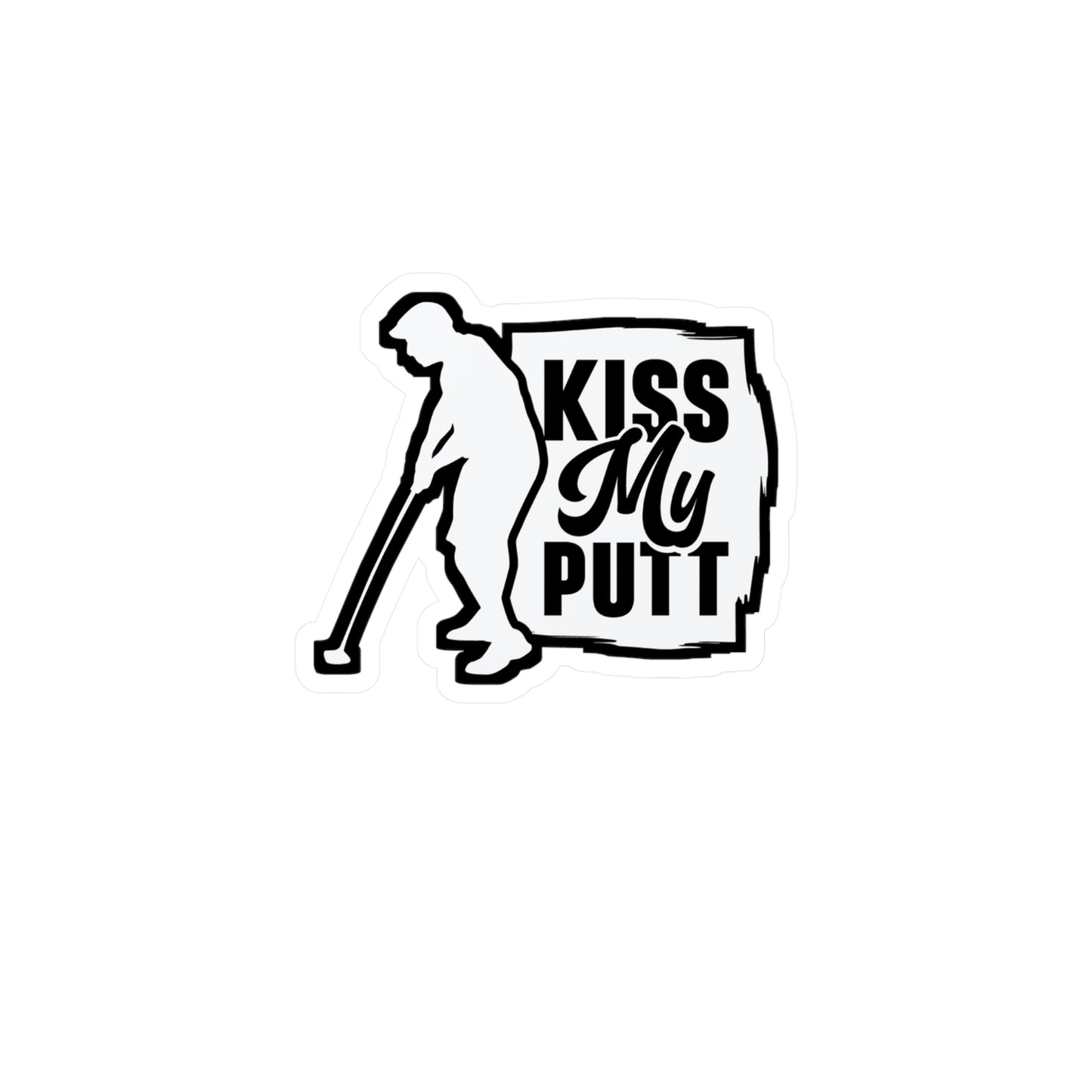 Kiss My Putt - Golf Sticker for Car Window Laptop Sticker. Water Bottle Sticker, Vinyl Golfing Decal, Golfer Sticker - Golf Gift