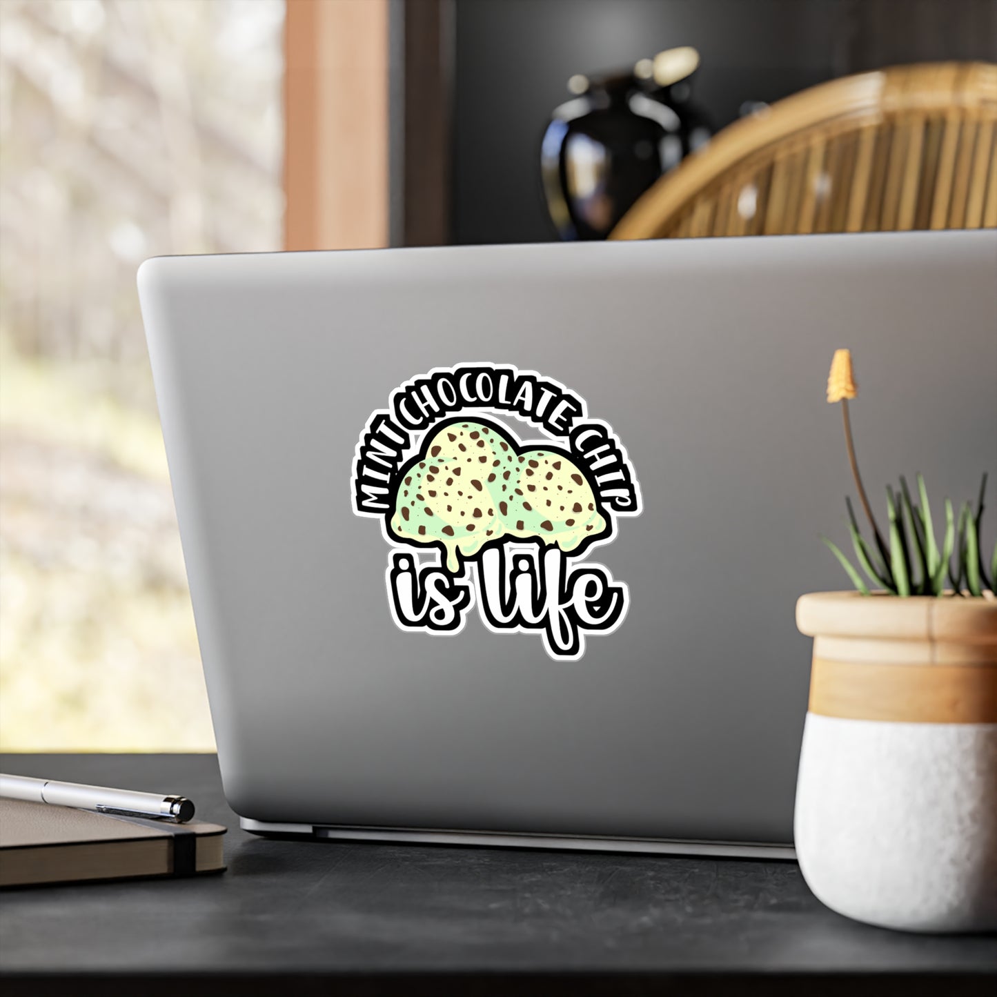 Mint Chocolate Chip Is Life | Icecream Sticker | Mint Decals | Chocolate Laptop Sticker | Icecream Gift | Mint Gift