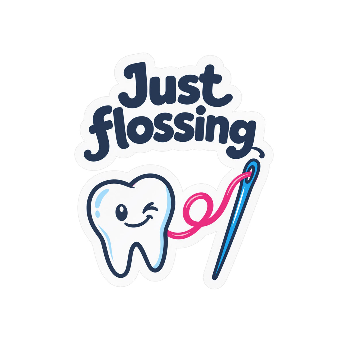 Embroidery Sticker – Just Flossing Needlework Design for Stitching and Crafting Fans, Laptop and Water Bottle decals