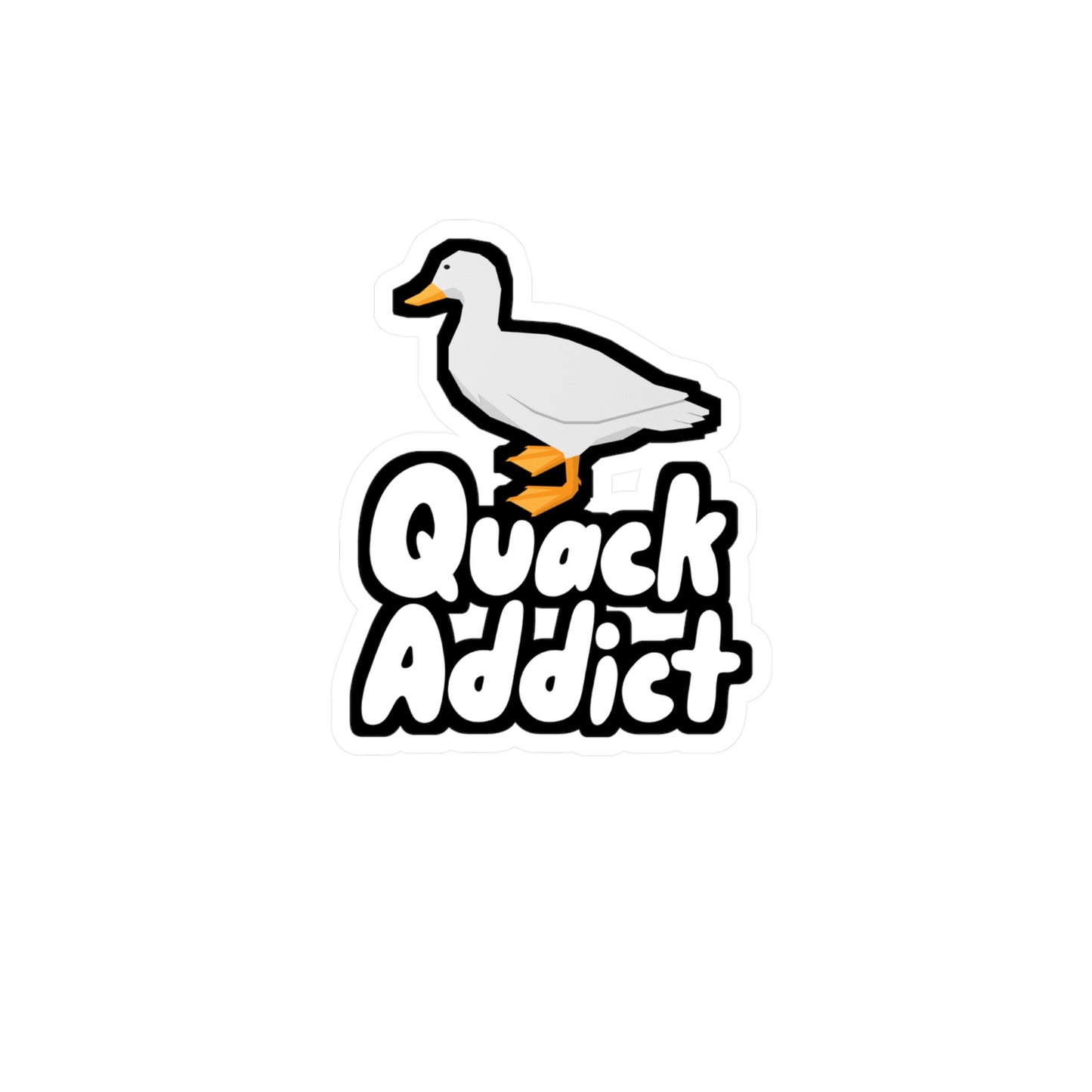 Quack Addict - Quack Sticker for Laptop, Wall, Window, Truck, Car Quack Gift Vinyl Rubber duck Decal Sticker