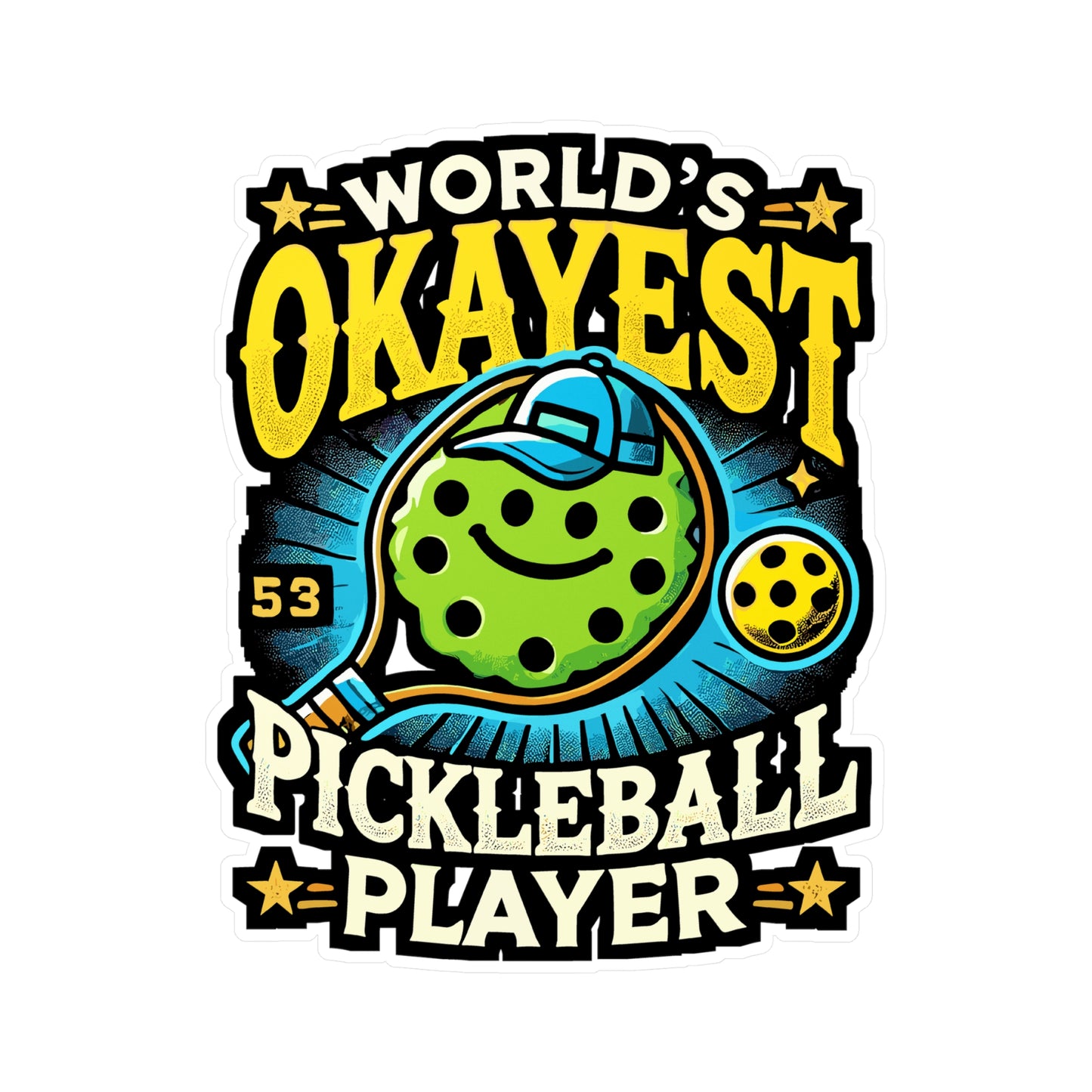 World's Okayest Pickleball Player - Pickleball Sticker for Laptop Sticker. Water Bottle Sticker, Vinyl Dink Decal - Pickleball Gift