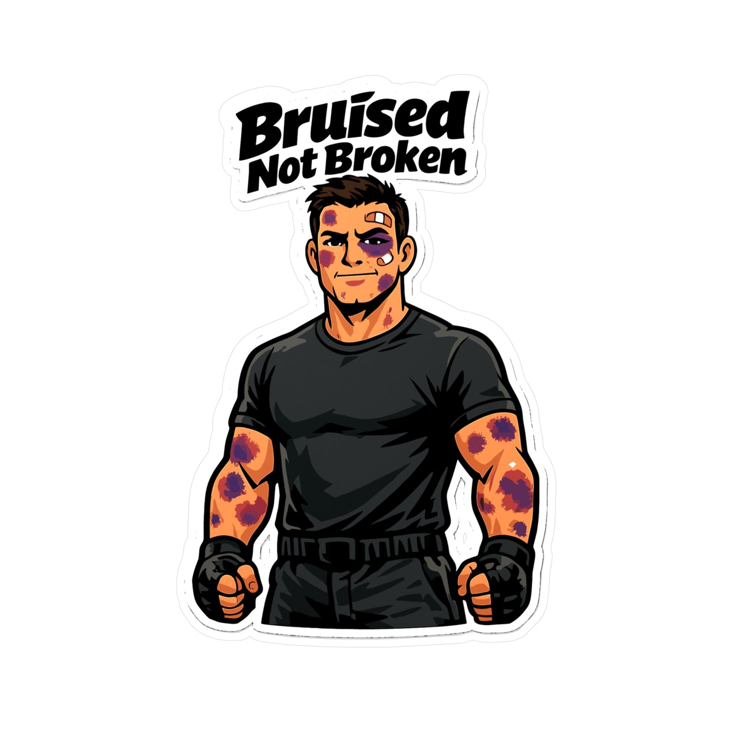 Krav Maga Sticker Bruised Not Broken Martial Arts Self Defense Fitness Vinyl Waterproof Decals for Laptop Water Bottle