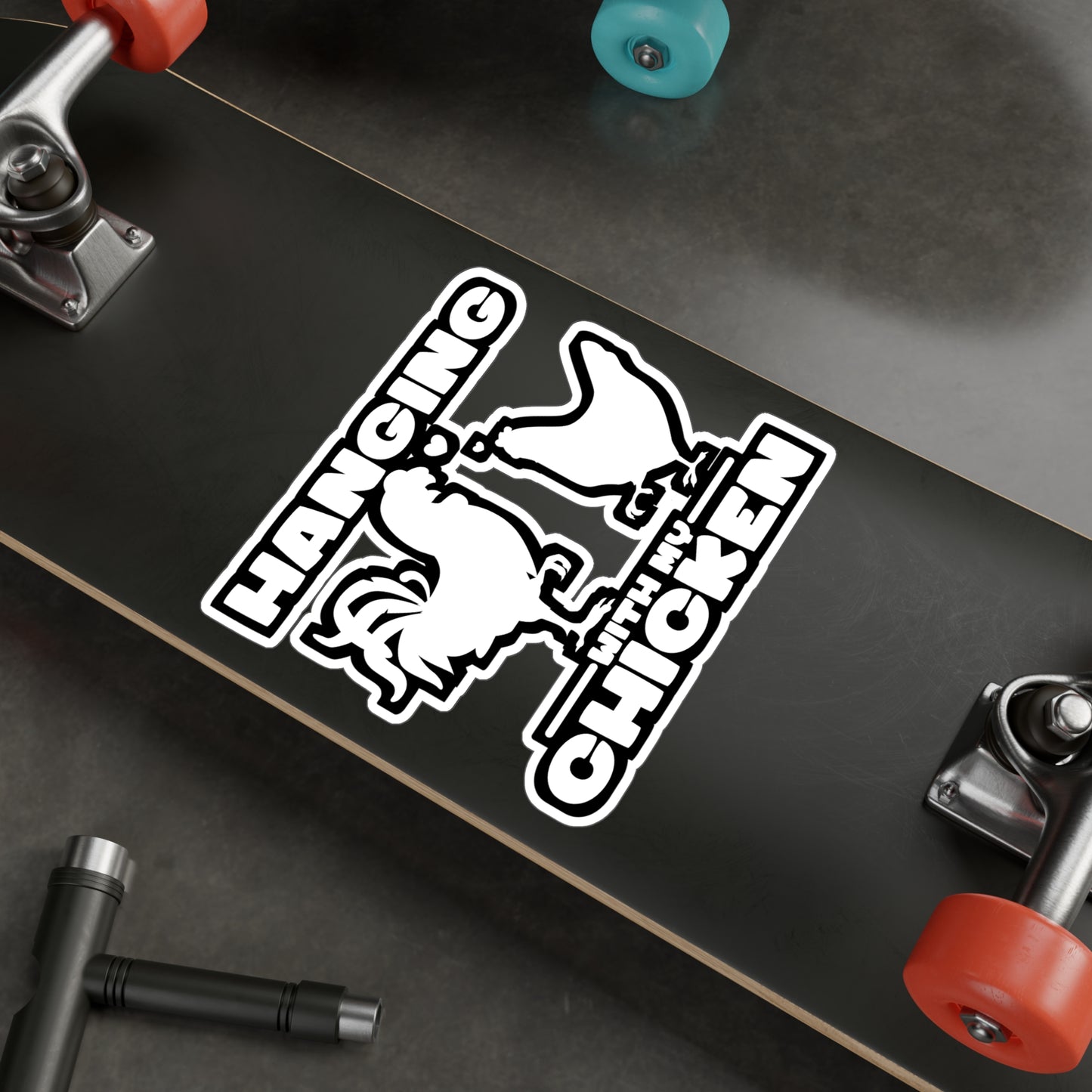 Hanging with My Chicken - Chicken Sticker for Car Window Laptop Sticker. Water Bottle Sticker, Vinyl Eggs Decal, Egg Sticker - Chicken Gift