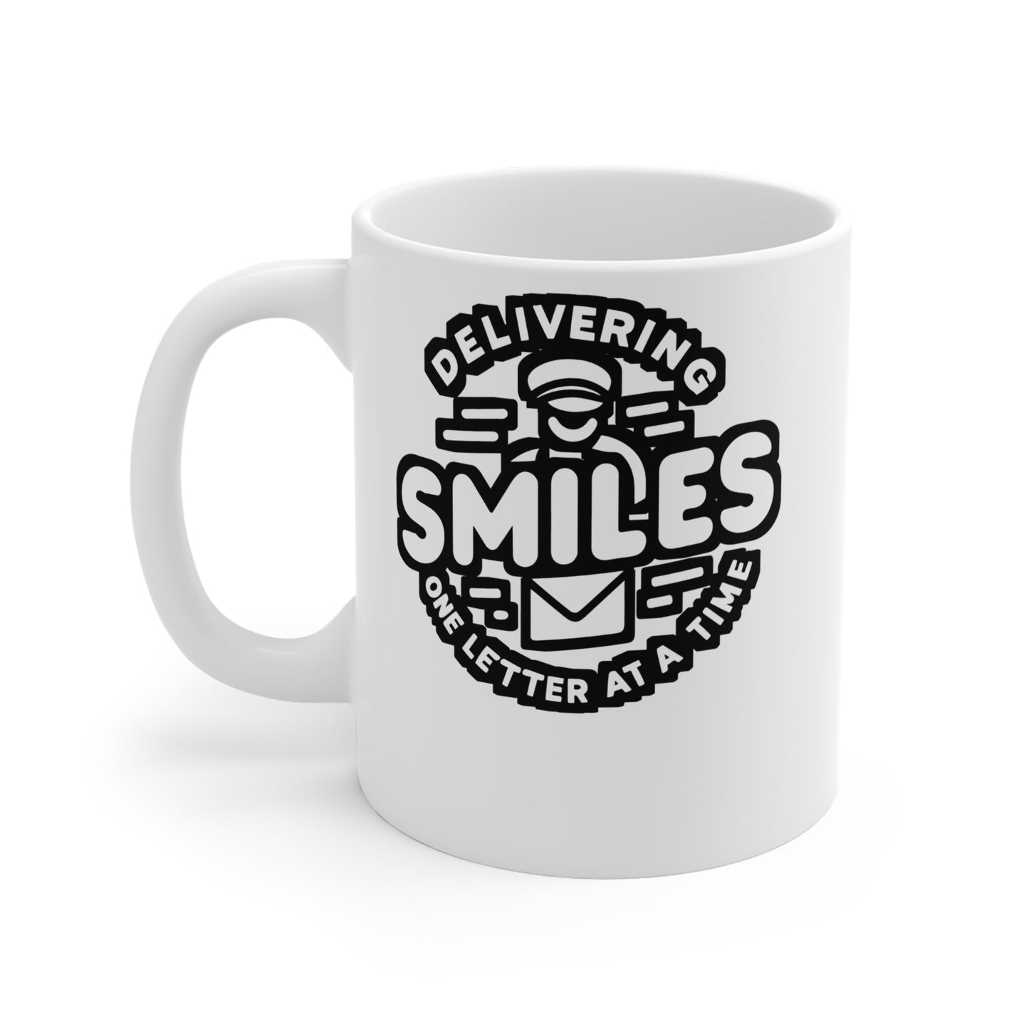 Delivering smiles, one letter at a time - Postal worker Mug for Coffee 11oz. Postal worker Cup, White ceramic, Funny postal worker Mug - Postal worker Gift