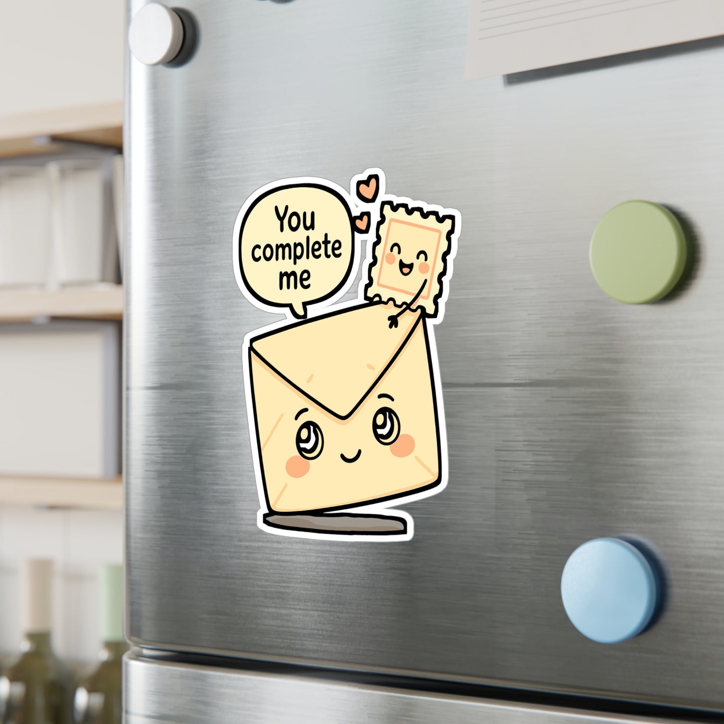 Love Sticker – "You Complete Me" Vinyl Decals, Romantic Envelope & Mail Design, Waterproof for Laptop, Water Bottle, Cute Romance Gift