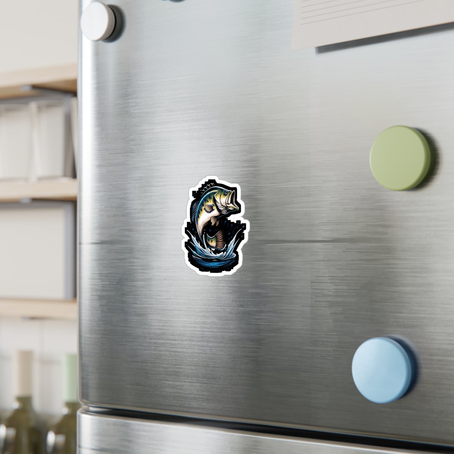 Jumping Bass Fish - Bass Sticker for Car Window Laptop Sticker. Water Bottle Sticker, Vinyl Fishing Decal, Aquatic Sticker - Bass Gift