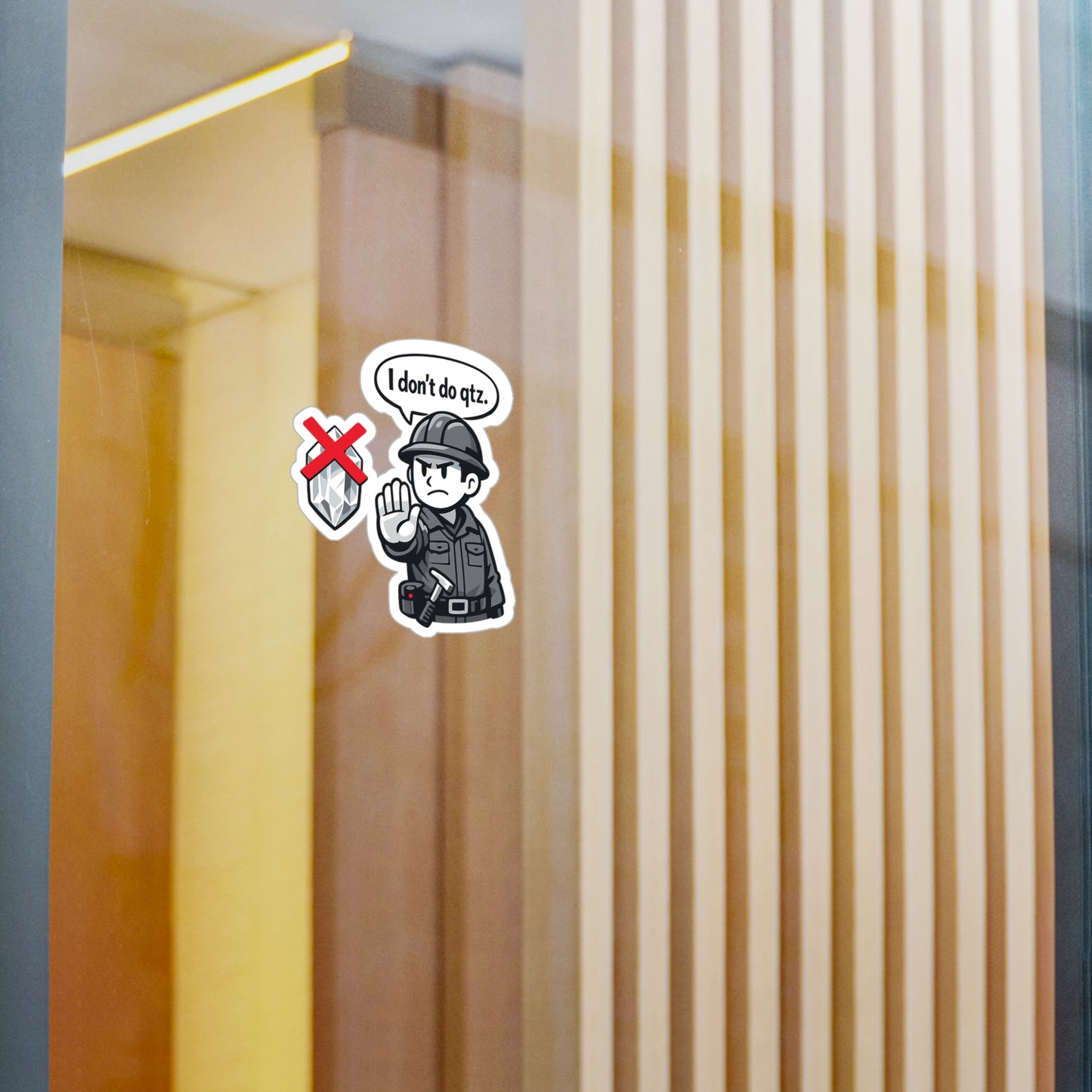 Geologie Sticker “I don't do qtz.” Funny geology decals, waterproof vinyl for laptop, water bottle, rocks minerals tectonics design