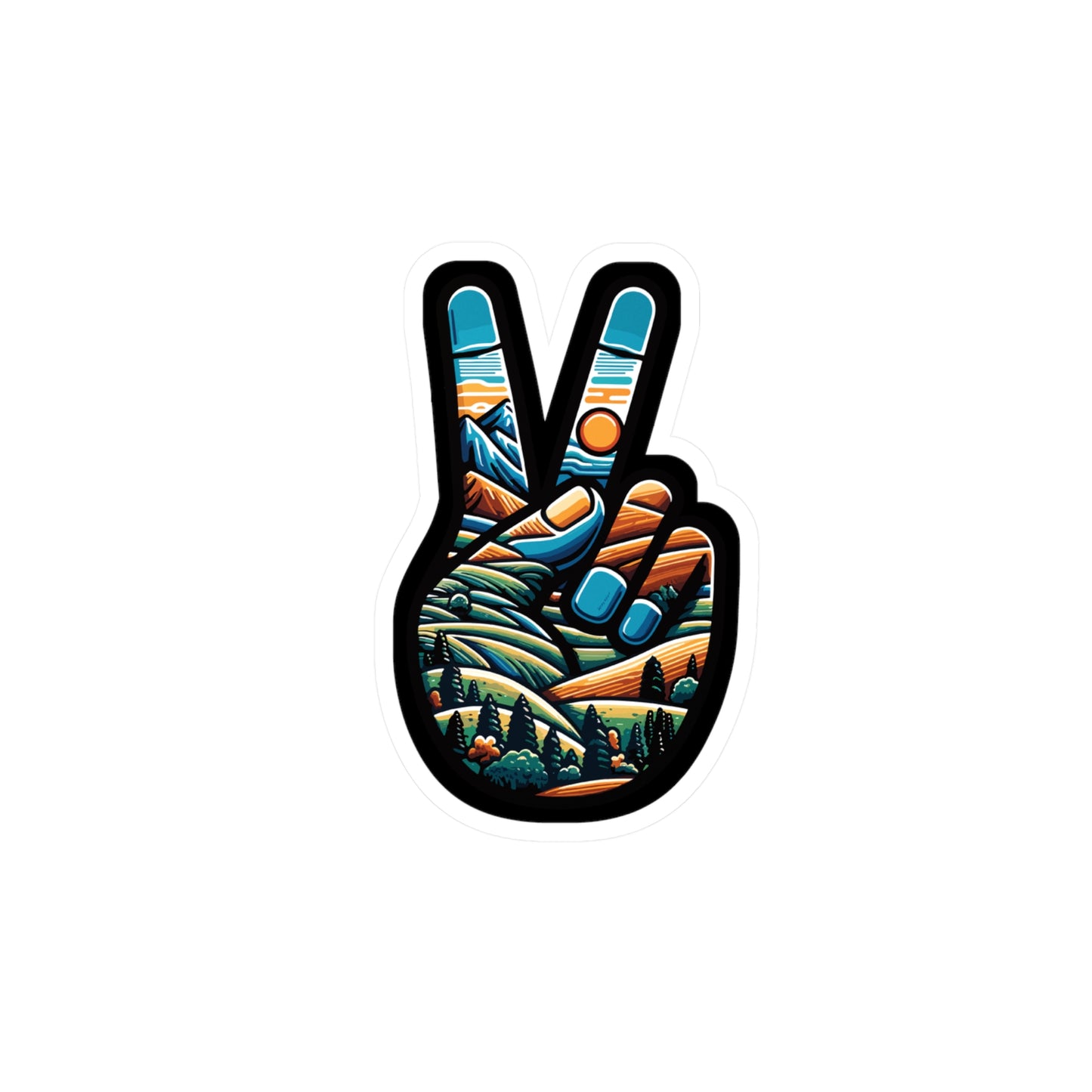 Peace Outdoor Forest Camping - Camping Sticker for Laptop Sticker. Water Bottle Sticker, Vinyl Adventure Decal - Camping Gift