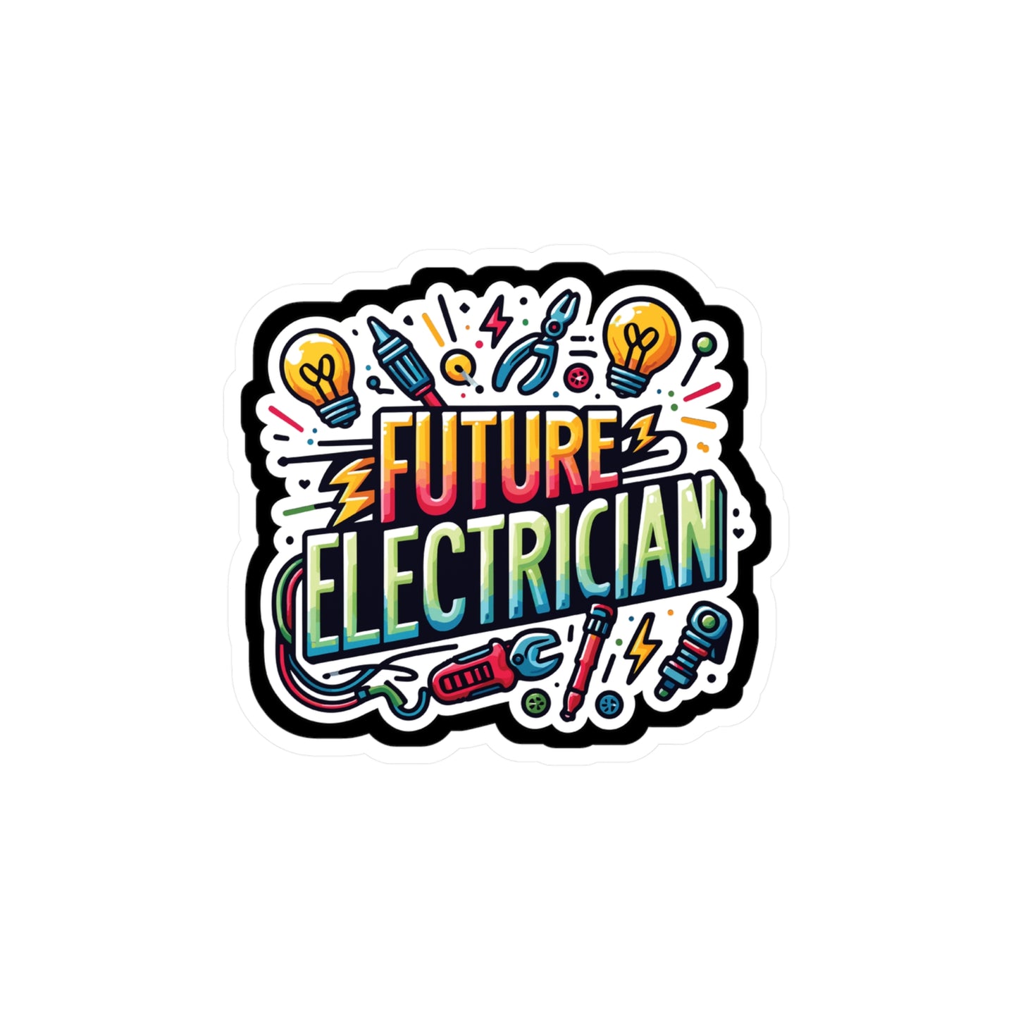 Future Electrician - Electrician Sticker for Laptop Sticker. Water Bottle Sticker, Vinyl Stripper Decal - Electrician Gift