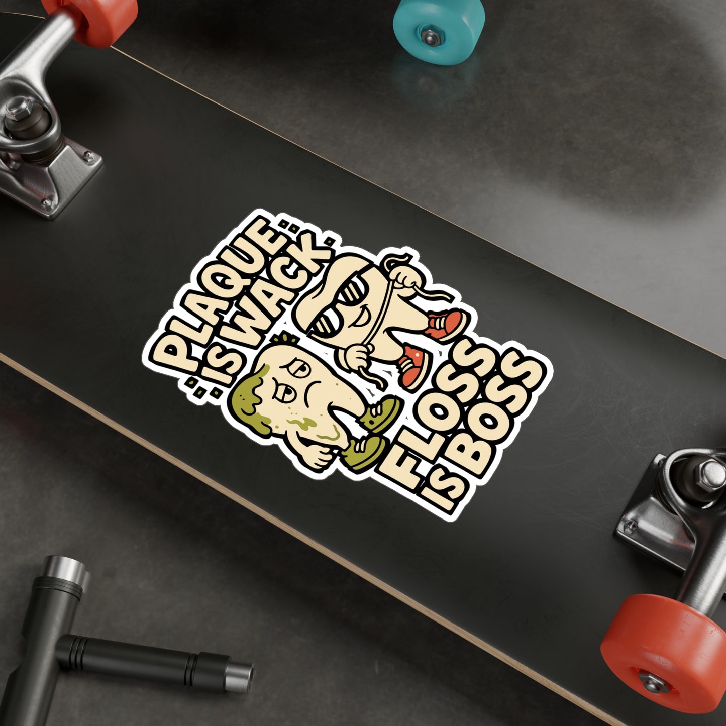 Plaque Is Wack Floss Is Boss – Dentist Sticker for Laptop or Water Bottle | Funny Vinyl Dental Decal & Oral Hygiene Gift