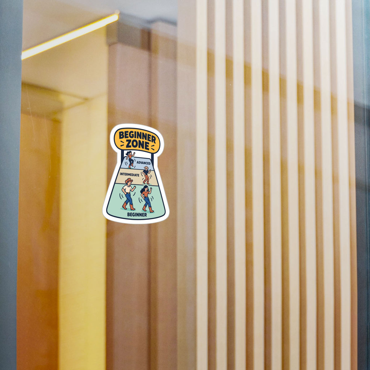 Line Dance Sticker - Beginner Zone Design for Country Dancers, Western Decals for Laptop and Water Bottle