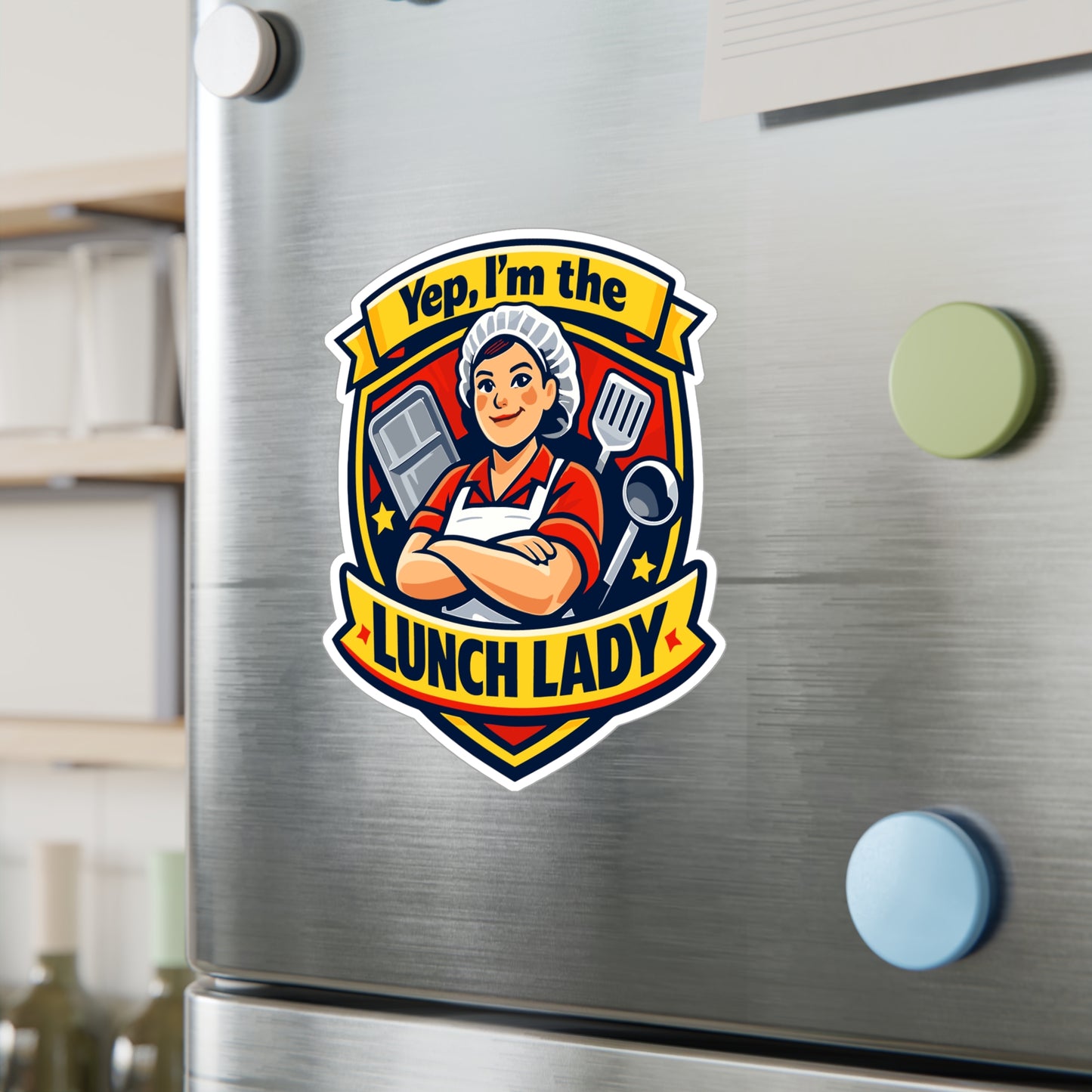 Lunch Lady Sticker Yep, I'm the Lunch Lady Funny School Canteen Vinyl Waterproof Decals for Laptop Water Bottle