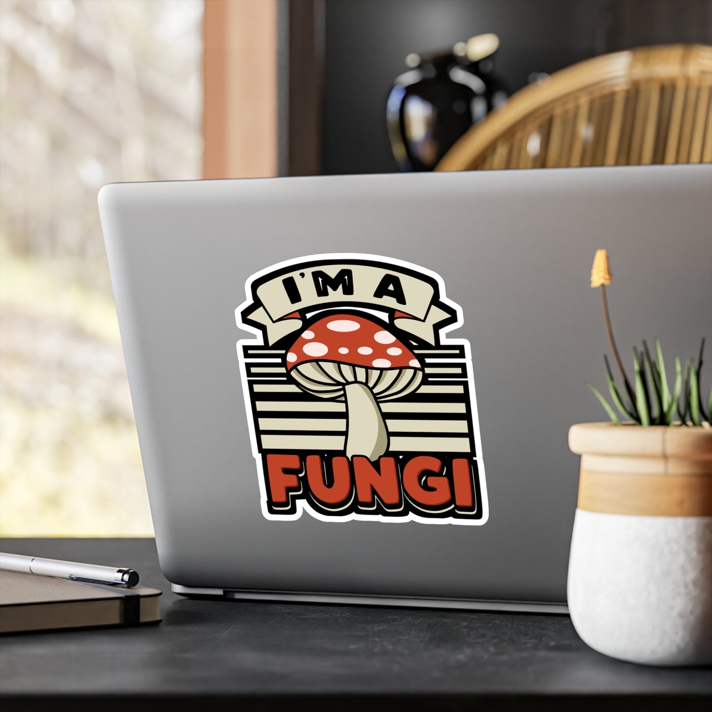 I'm A Fungi - Mushroom-hunting Sticker for Laptop Sticker. Water Bottle Sticker, Vinyl Morel Decal - Mushroom-hunting Gift