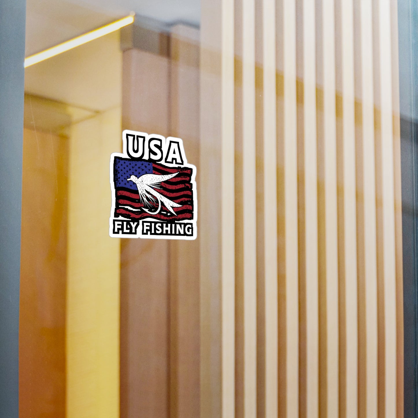 USA Fly Fishing | Fishing Sticker | Angling Decals | Lake Laptop Sticker | Fishing Gift | Angling Gift