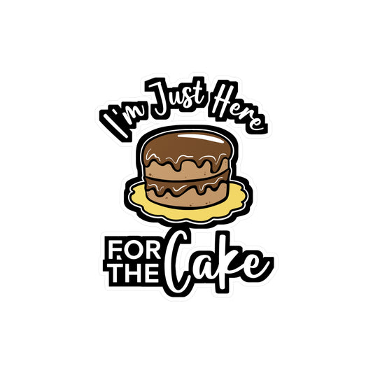 I'm Just Here For The Cake - Baking Sticker for Laptop Sticker. Water Bottle Sticker, Vinyl Whisk Decal - Baking Gift