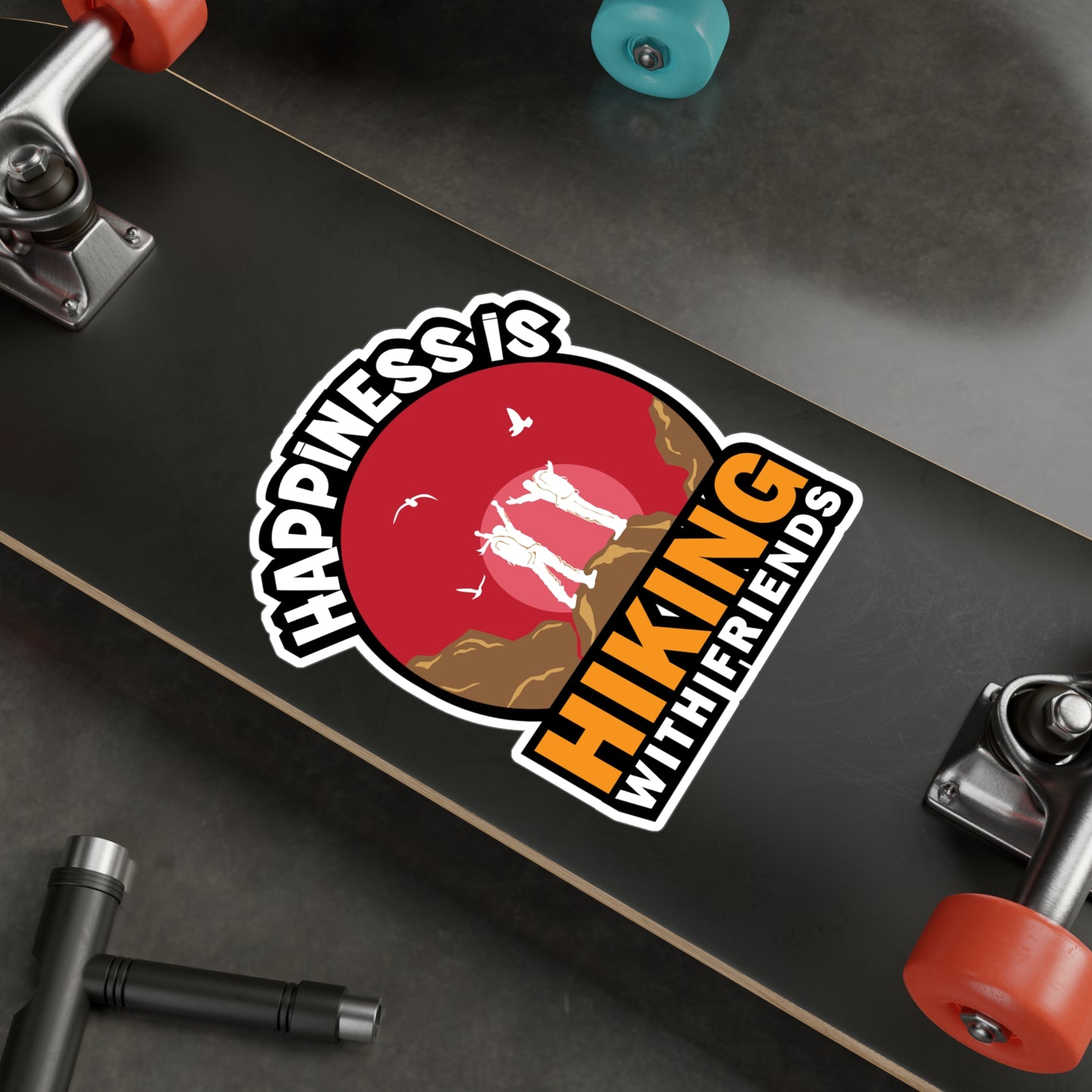 Hiking with Friends - Hiking Sticker for Laptop Sticker. Water Bottle Sticker, Vinyl Hiker quote Decal - Hiking Gift