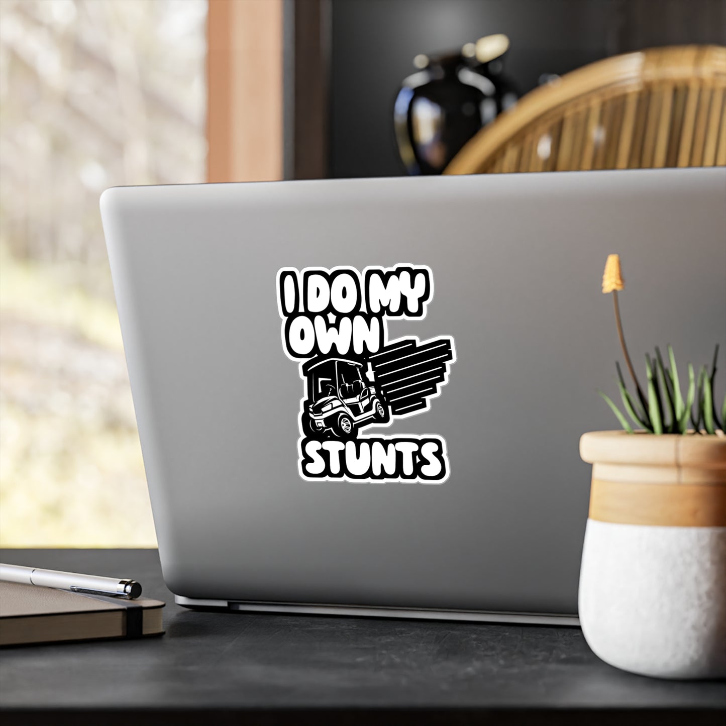 I Do My Own Stunts - Golf Sticker for Wall, Laptop, Window, Truck, Car Golf Gift Vinyl Golfing Decal Sticker